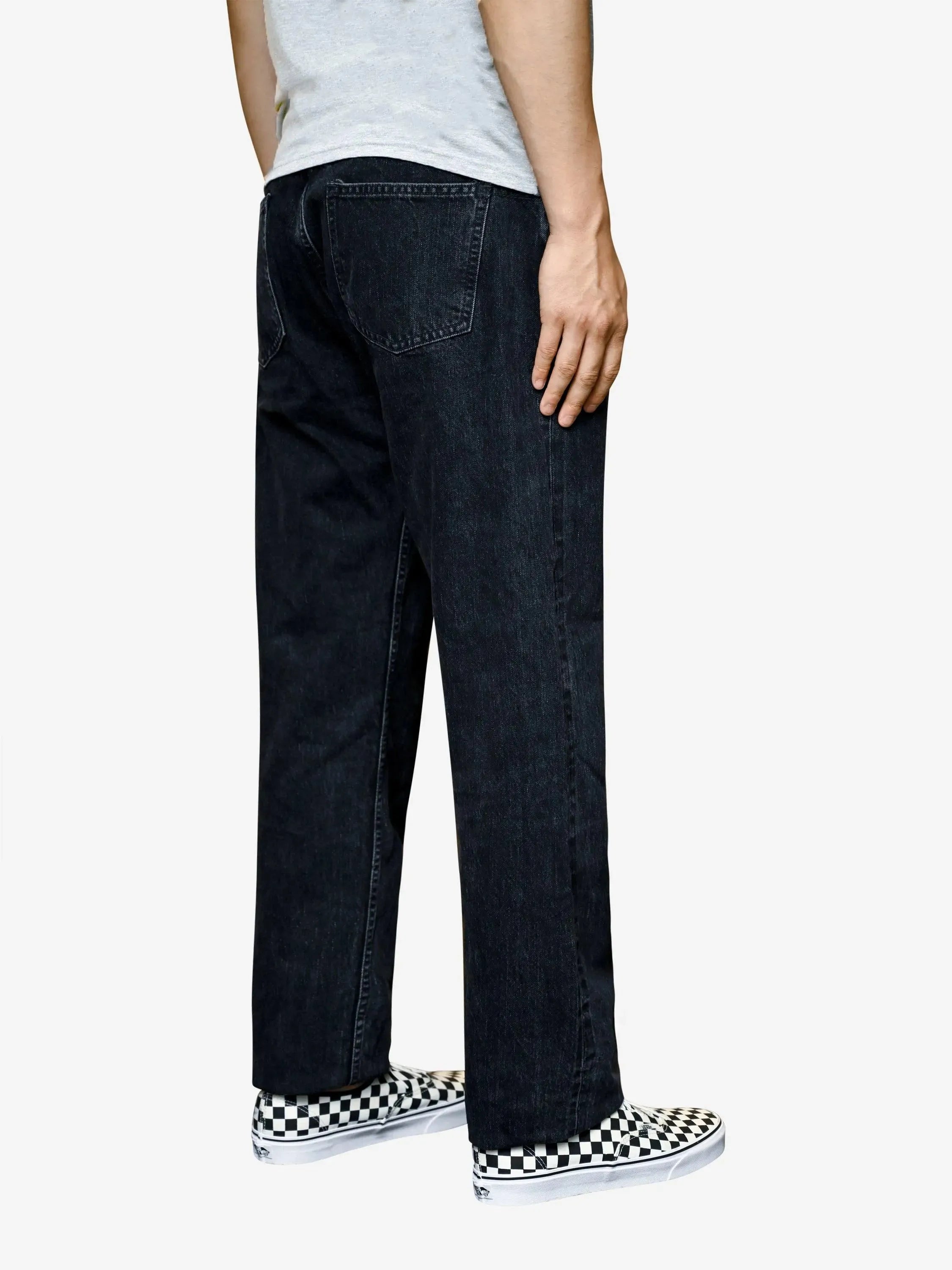 Peoplesense Black Raw Denim Jeans M サイズ Peoplesense Black Raw Denim Jeans with Button Fly – peoplesense