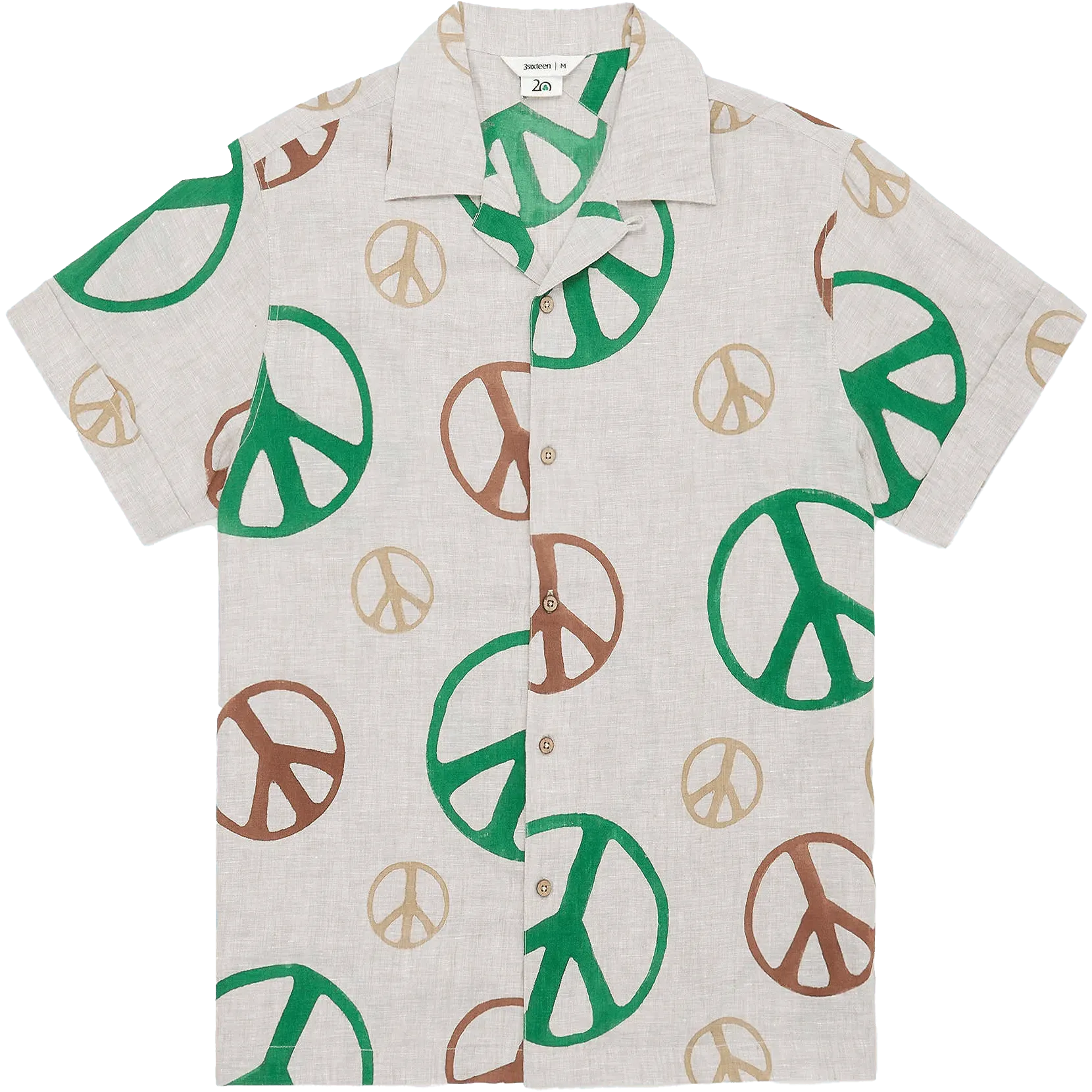 20th Anniversary Linen Vacation Shirt - Peace Stamp