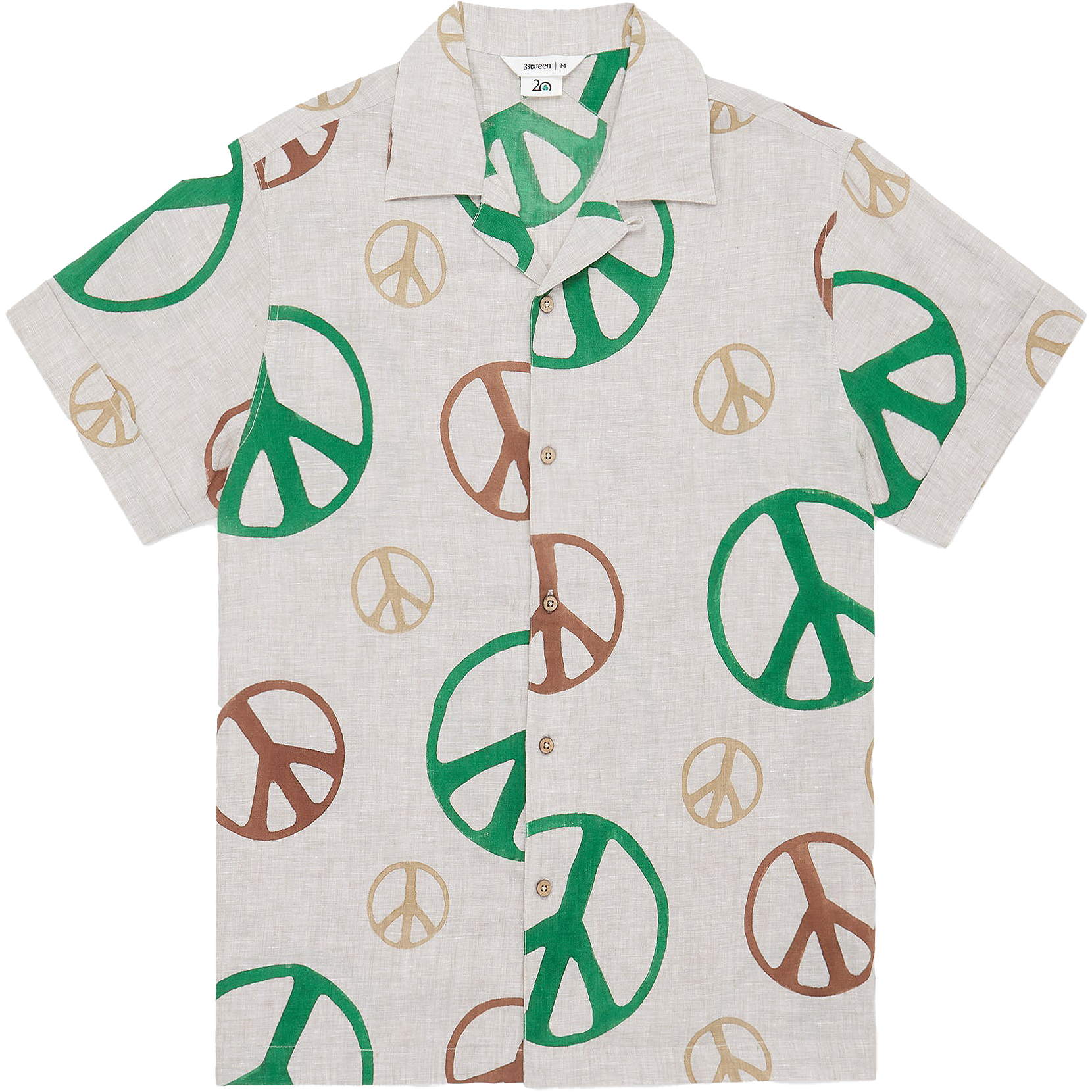 20th Anniversary Linen Vacation Shirt - Peace Stamp