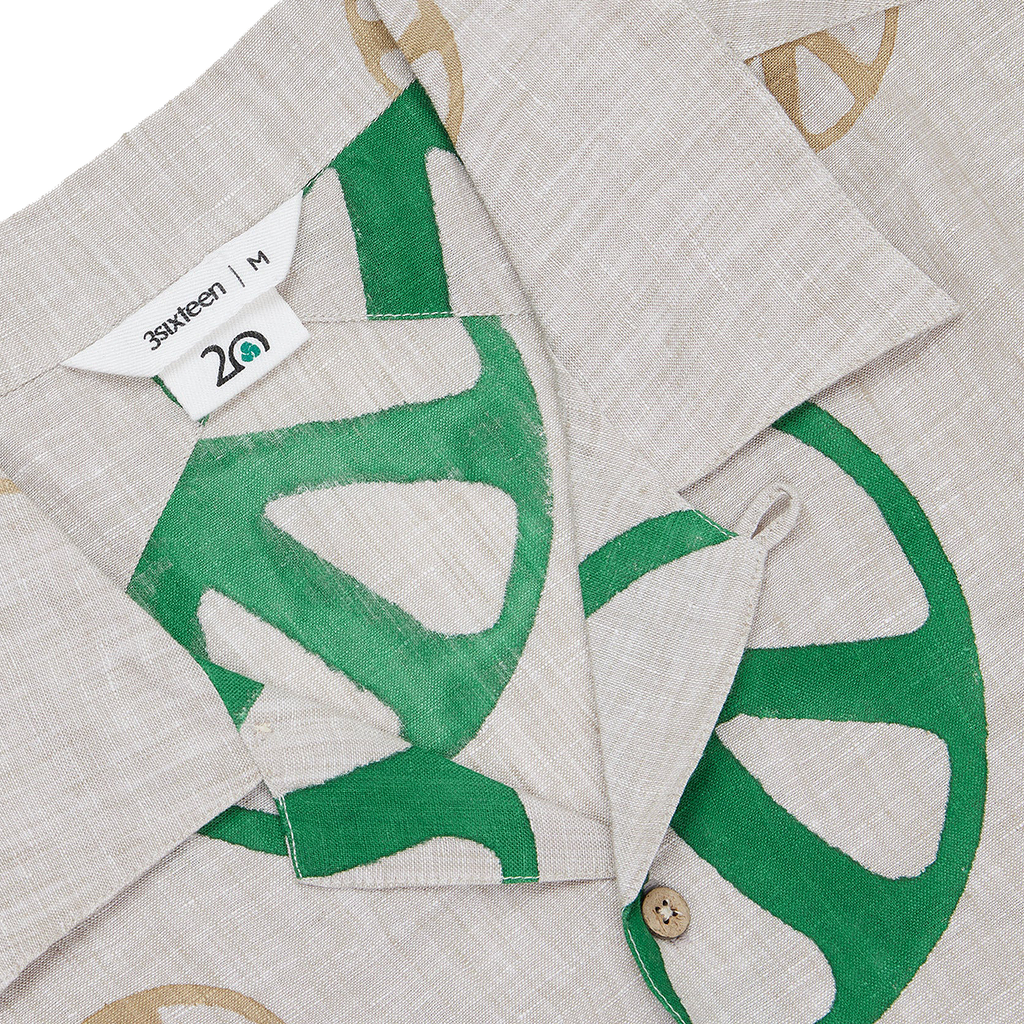 20th Anniversary Linen Vacation Shirt - Peace Stamp