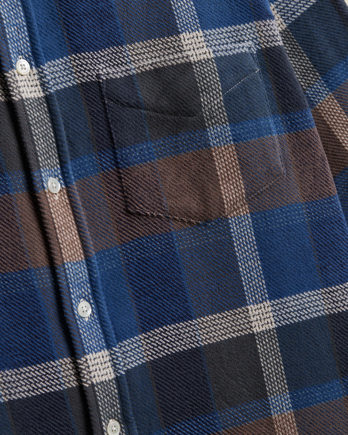 Alpino Flannel Shirt - Blue / Brown Check