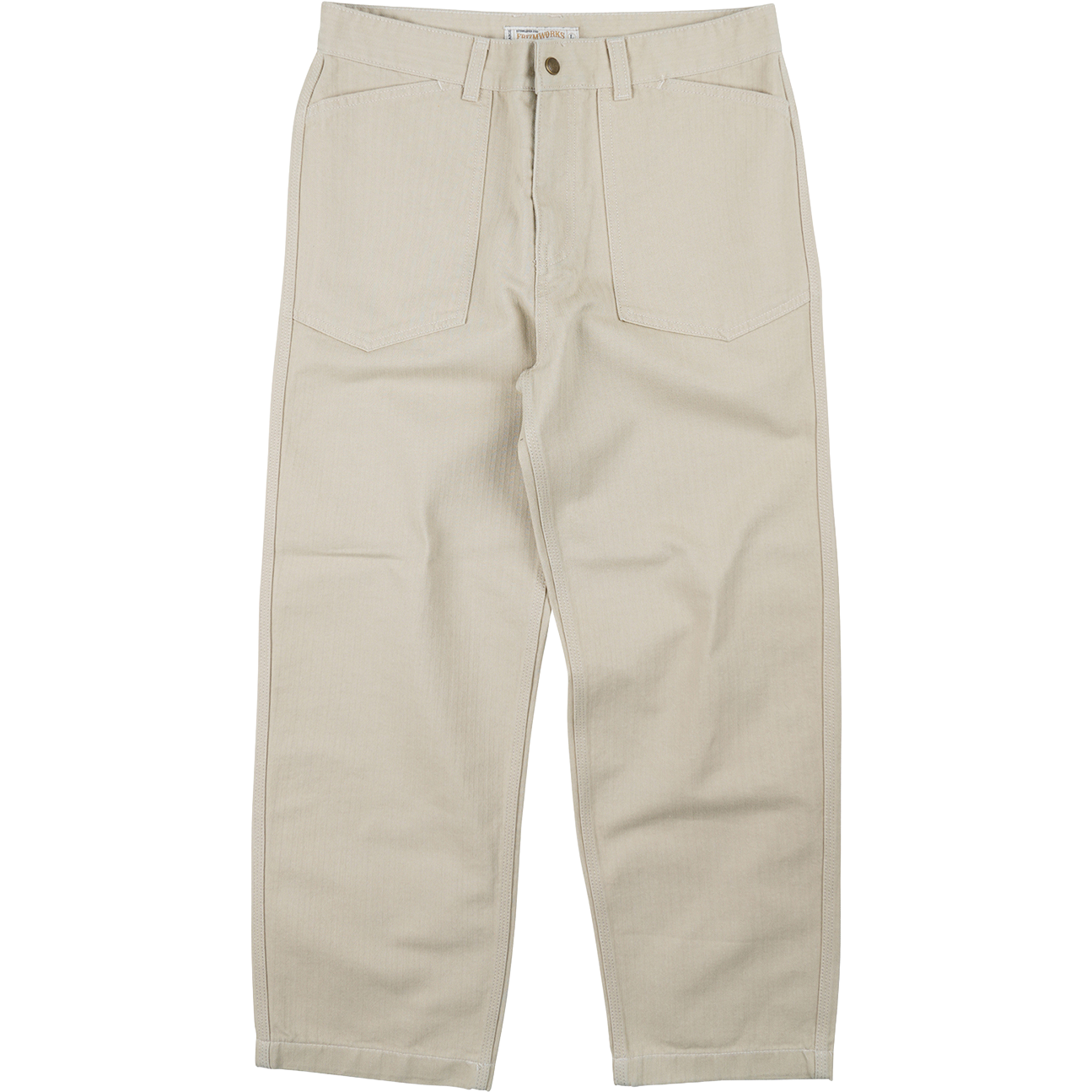 Army Denim Fatigue Pants - Beige