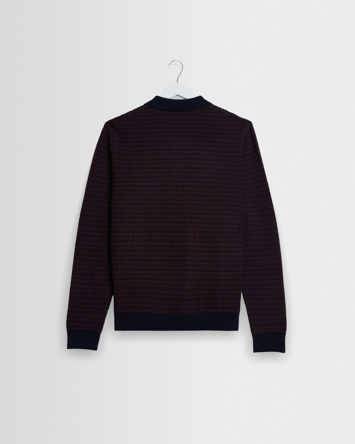 Oban Knit Polo - Brown / Navy