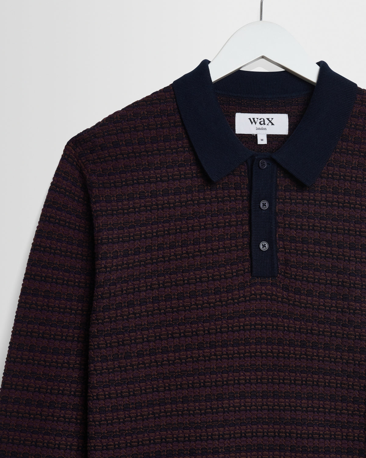 Oban Knit Polo - Brown / Navy