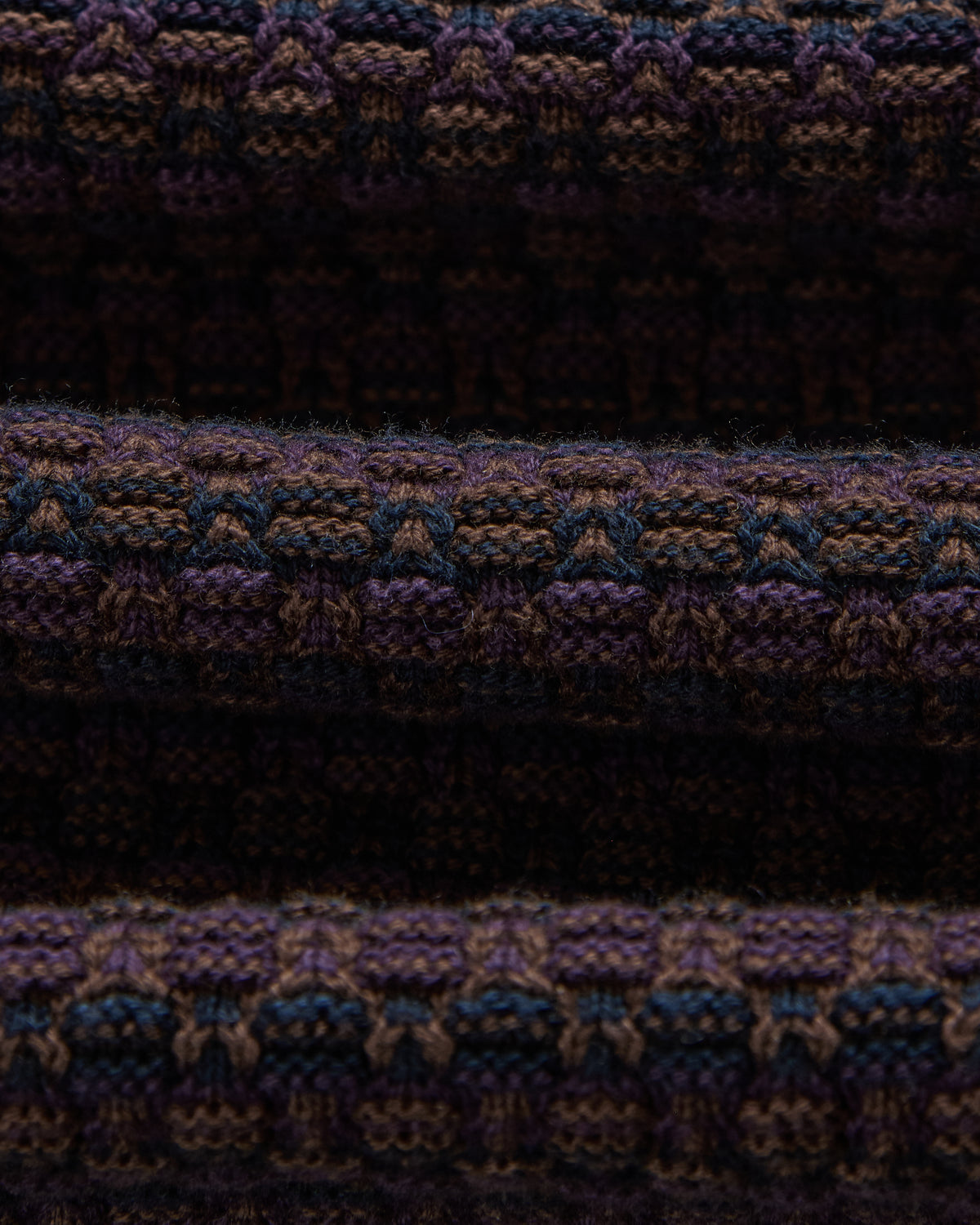Oban Knit Polo - Brown / Navy