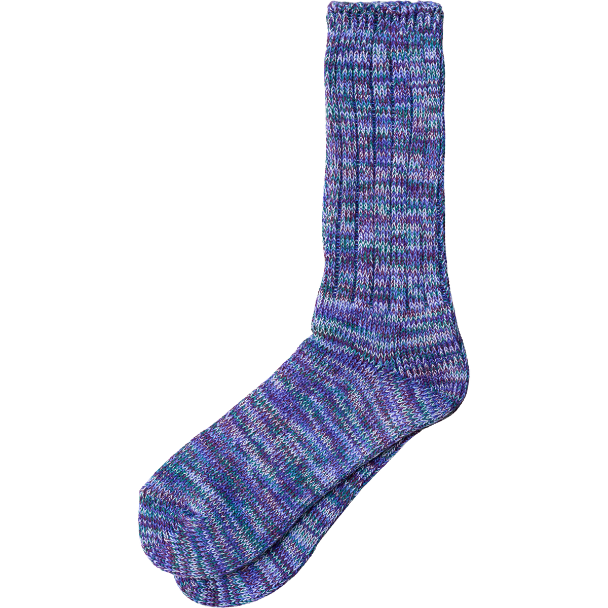 5 Colour Mix Crew Sock - Purple