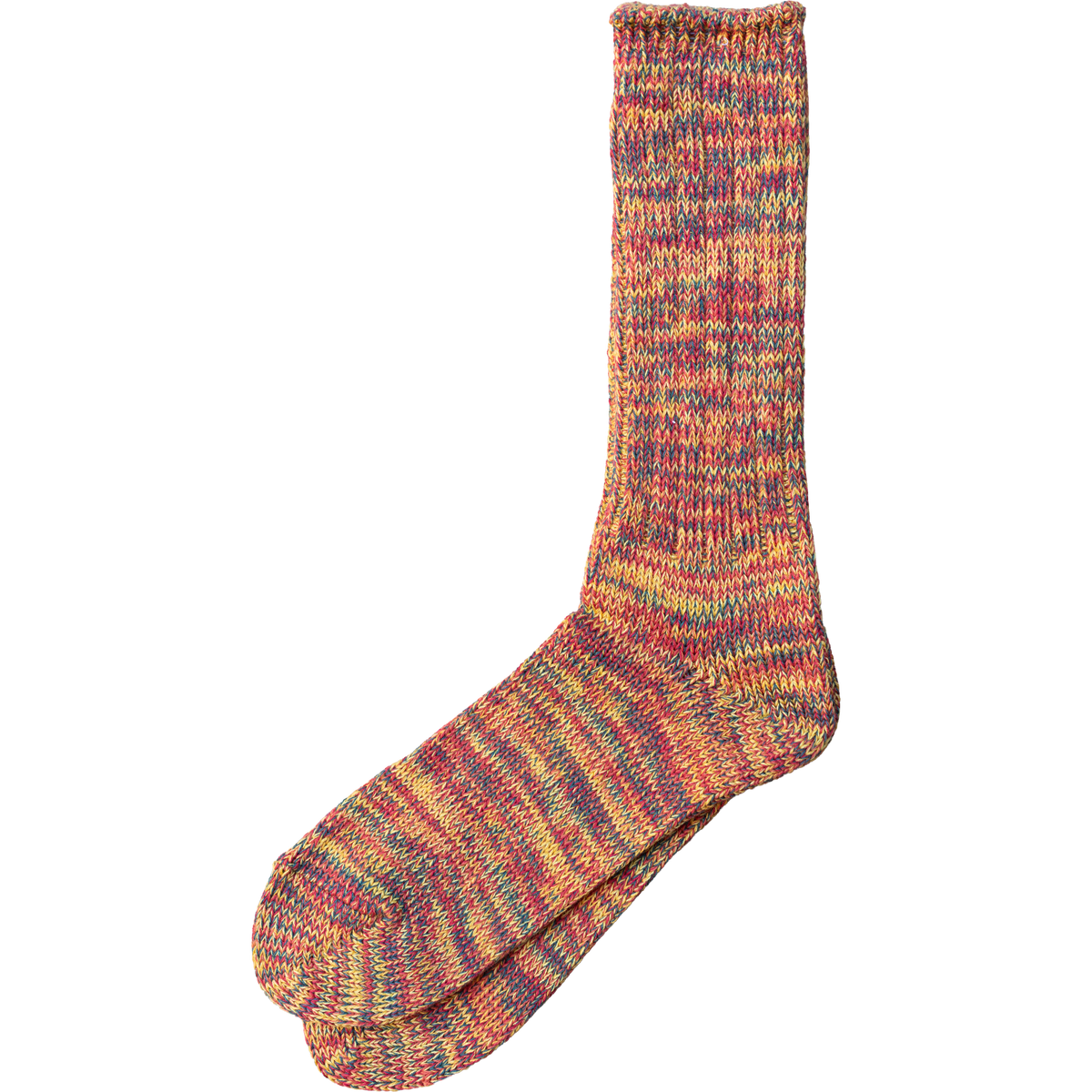 5 Colour Mix Crew Sock - Yellow