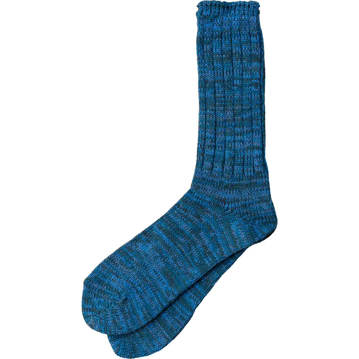 5 Colour Mix Crew Sock - Green