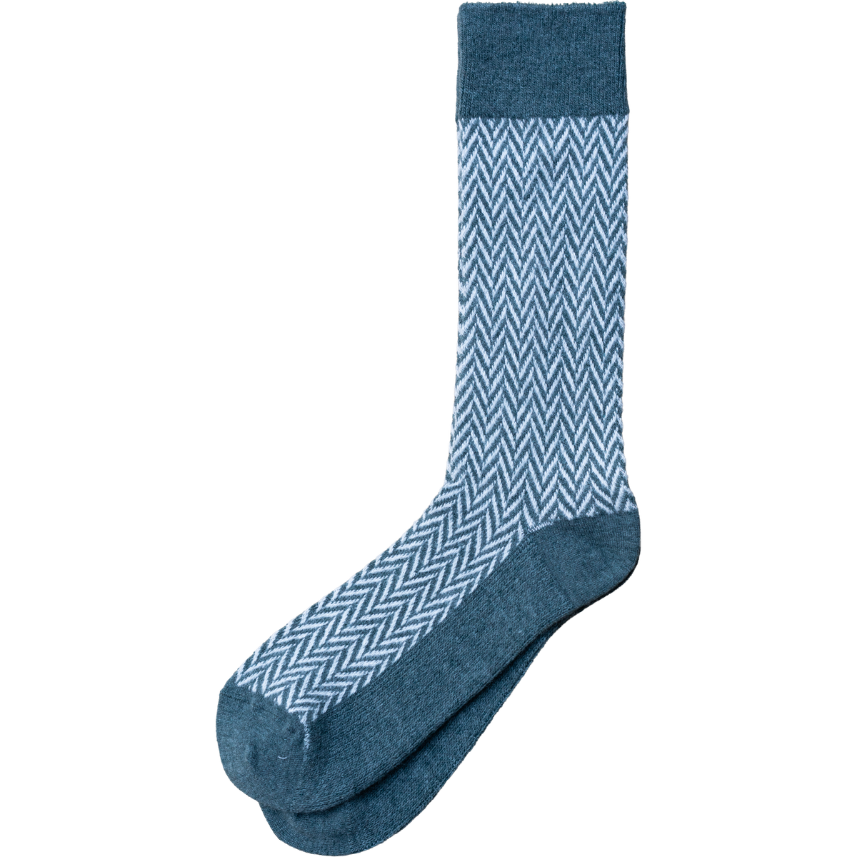 Wool Herringbone Crew Sock - Green