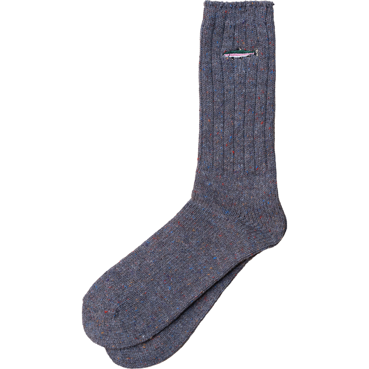 Trout EMB Crew Sock - Grey