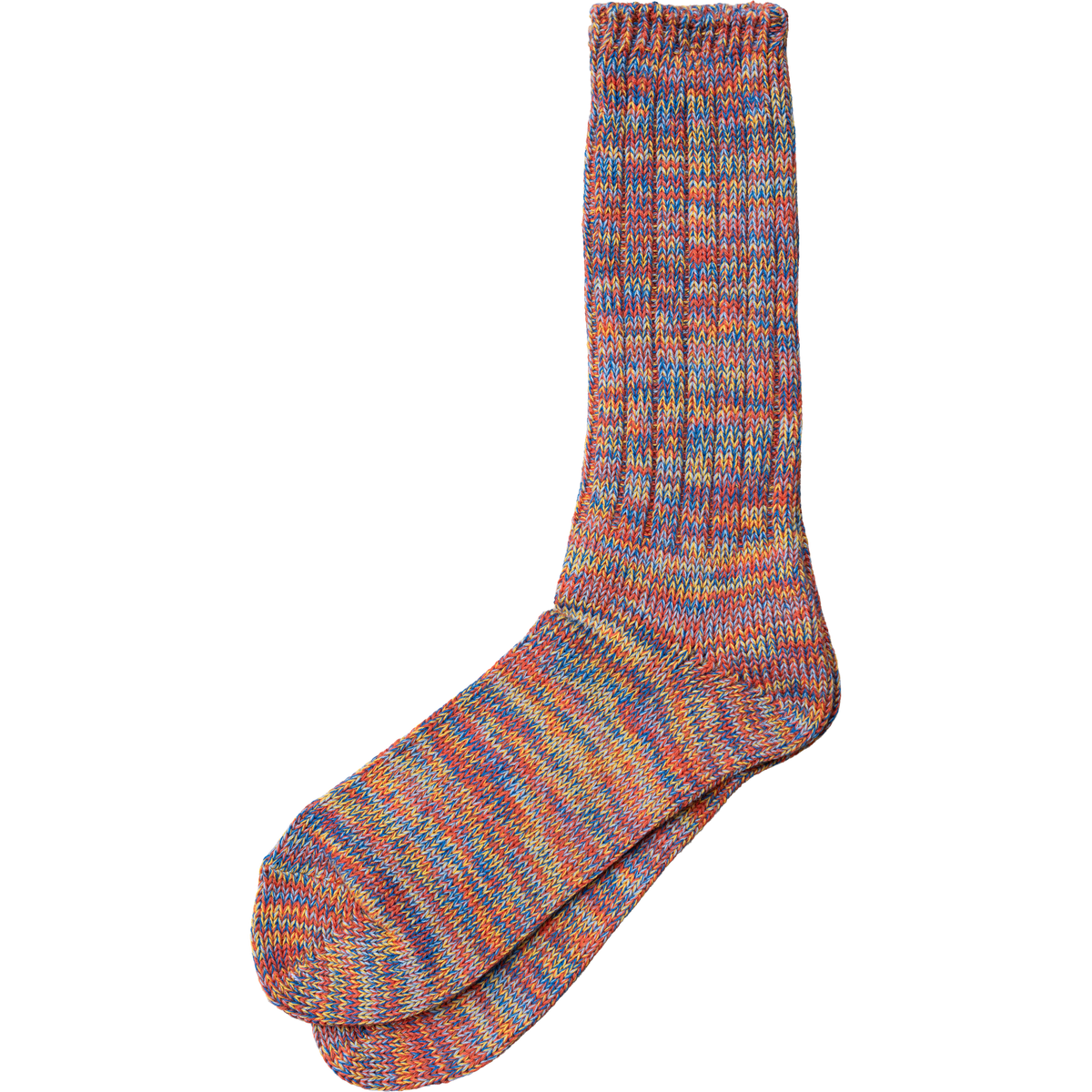 5 Colour Mix Crew Sock - Orange