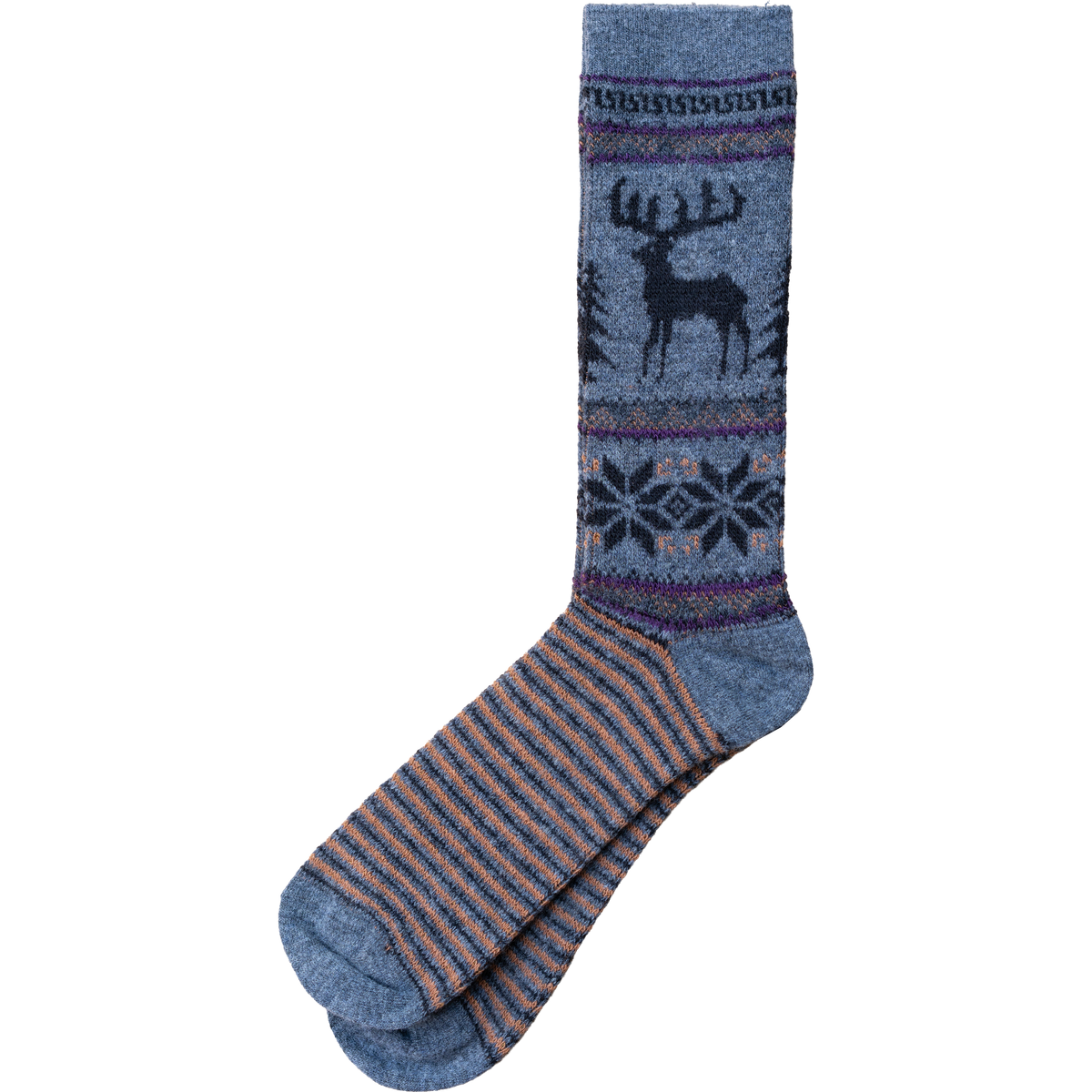 Wool Deer Crew Sock - Grey