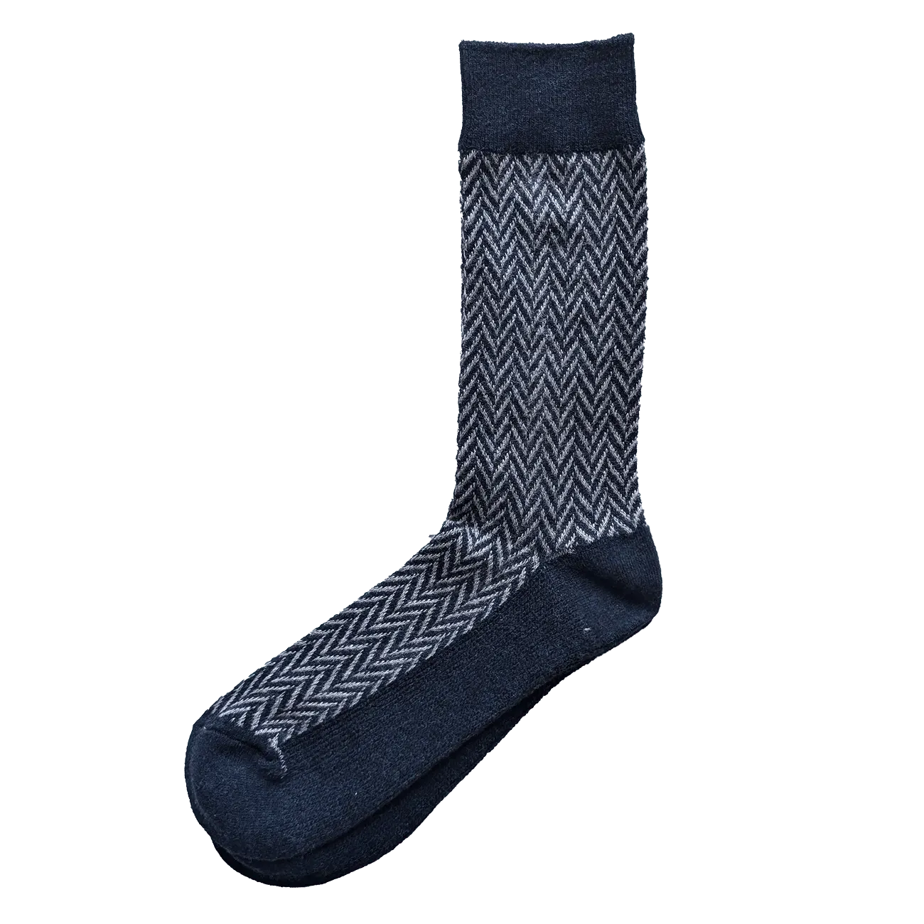 Wool Herringbone Sock - Indigo