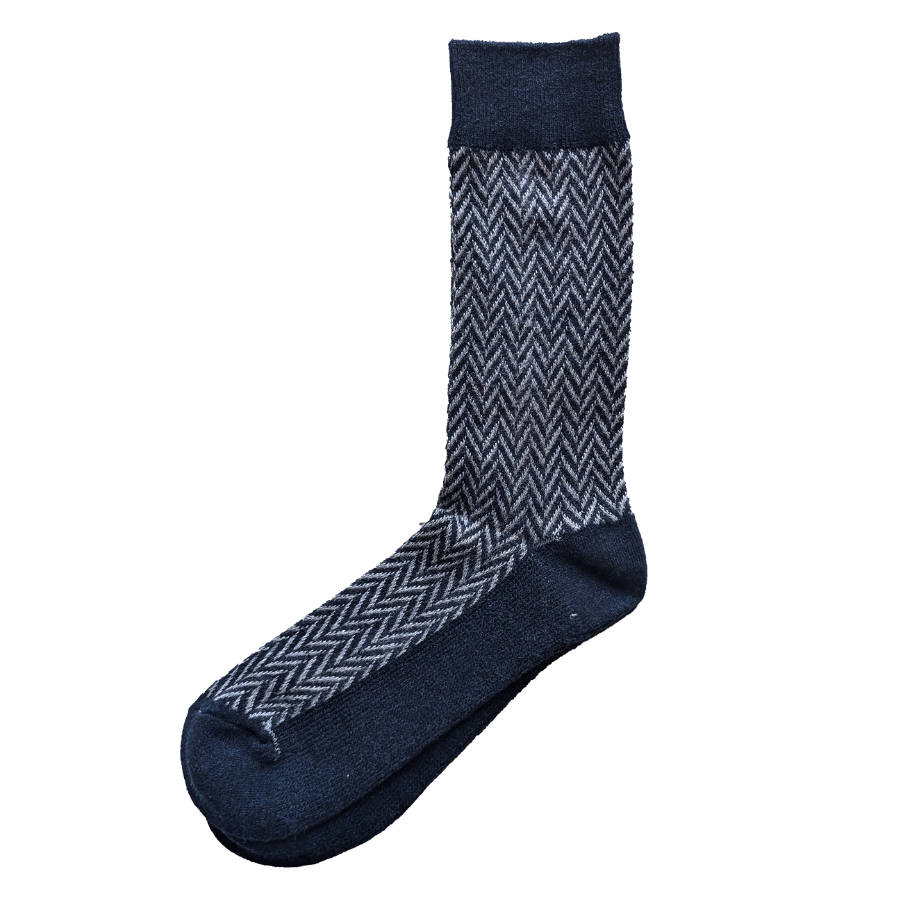 Wool Herringbone Sock - Indigo