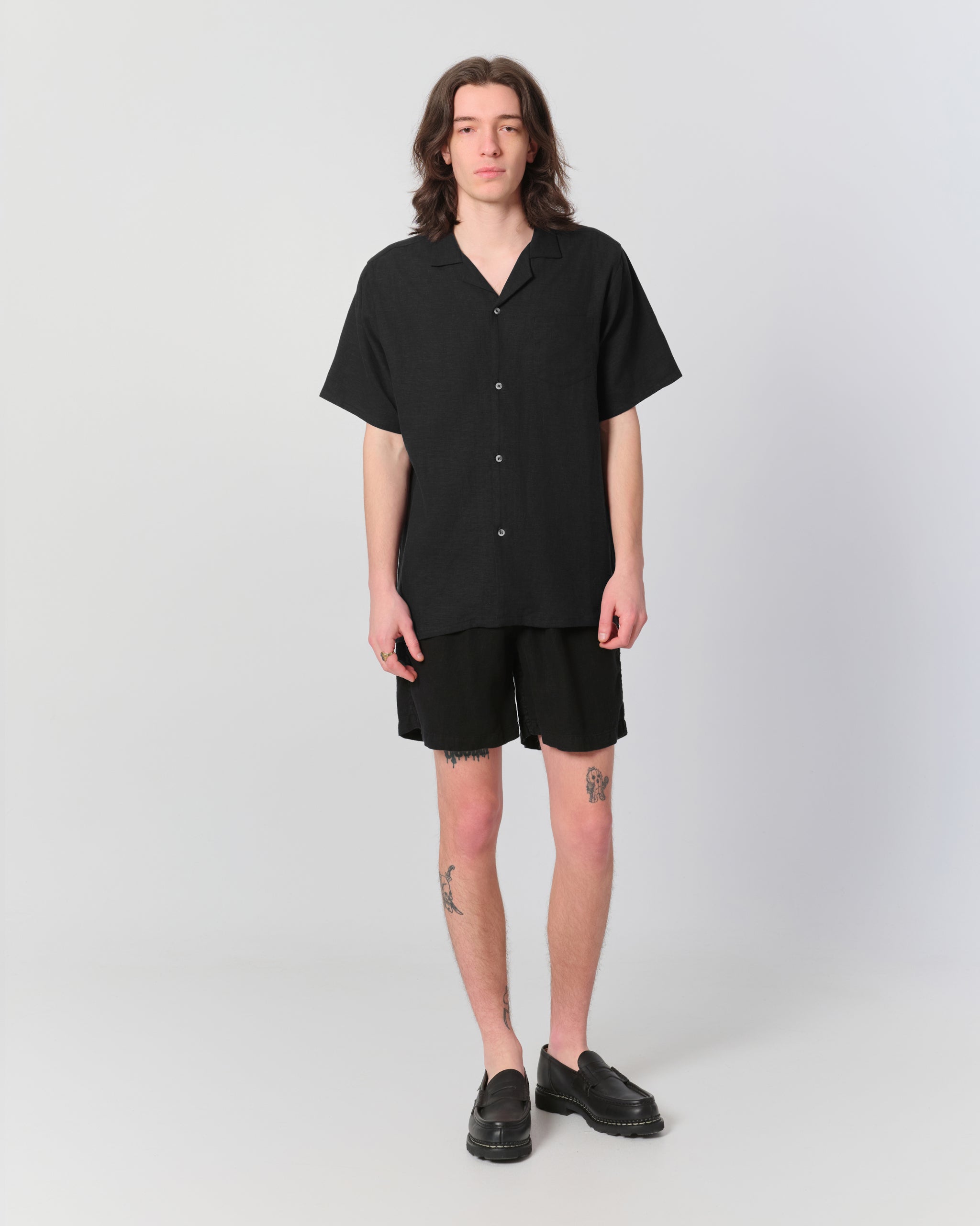 Linen Leisure Short - Black