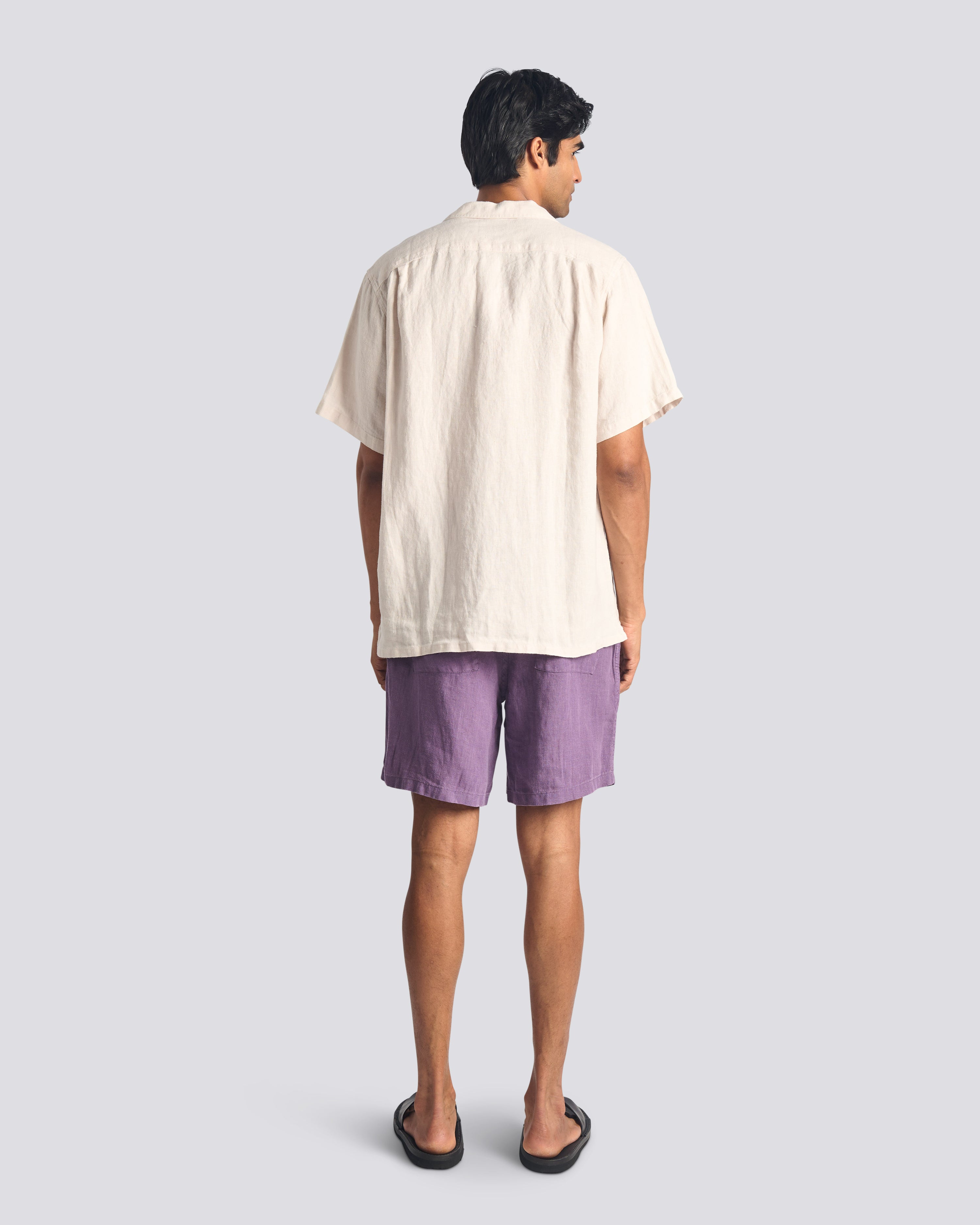 Linen Leisure Short - Grape