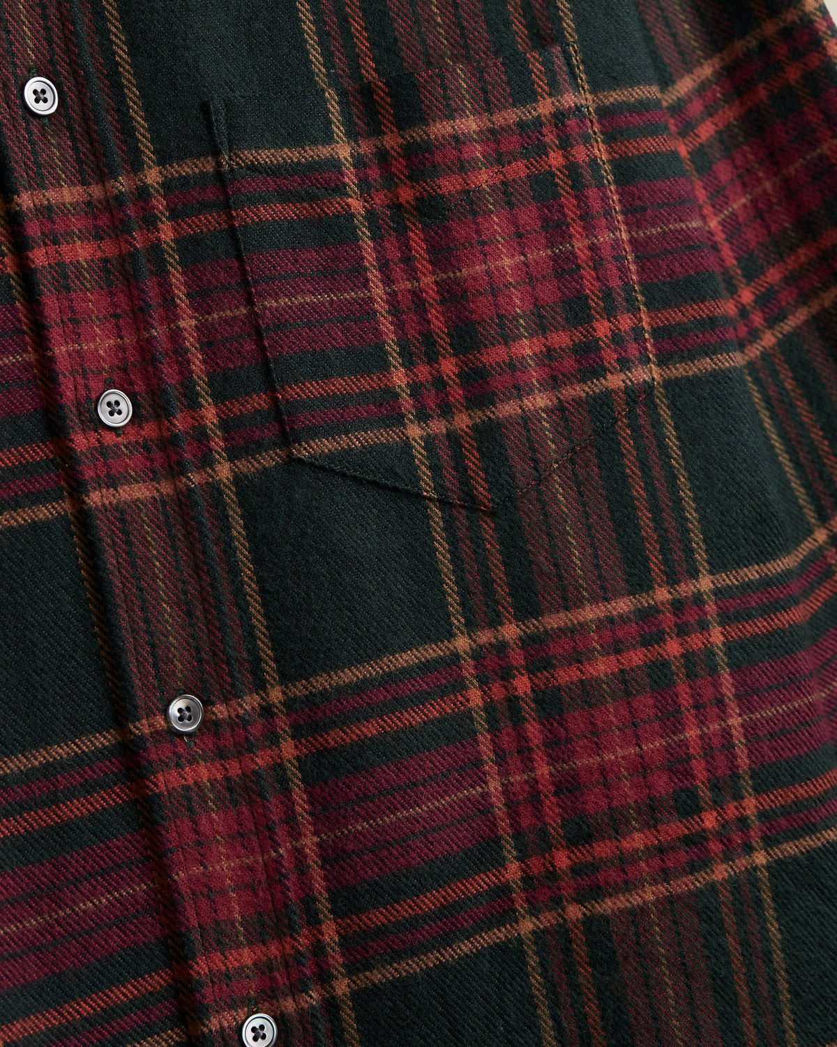Bravio Flannel Shirt - Pine Green / Red