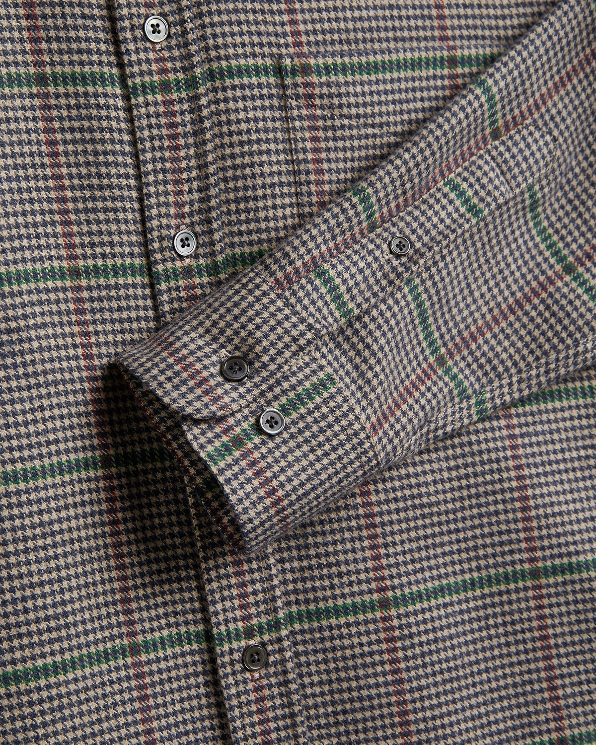 Brook Flannel Shirt - Navy Houndstooth