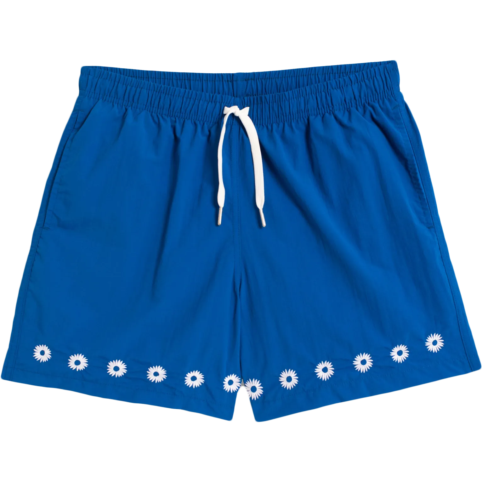 Embroidered Daisy Swim Trunks - Blue