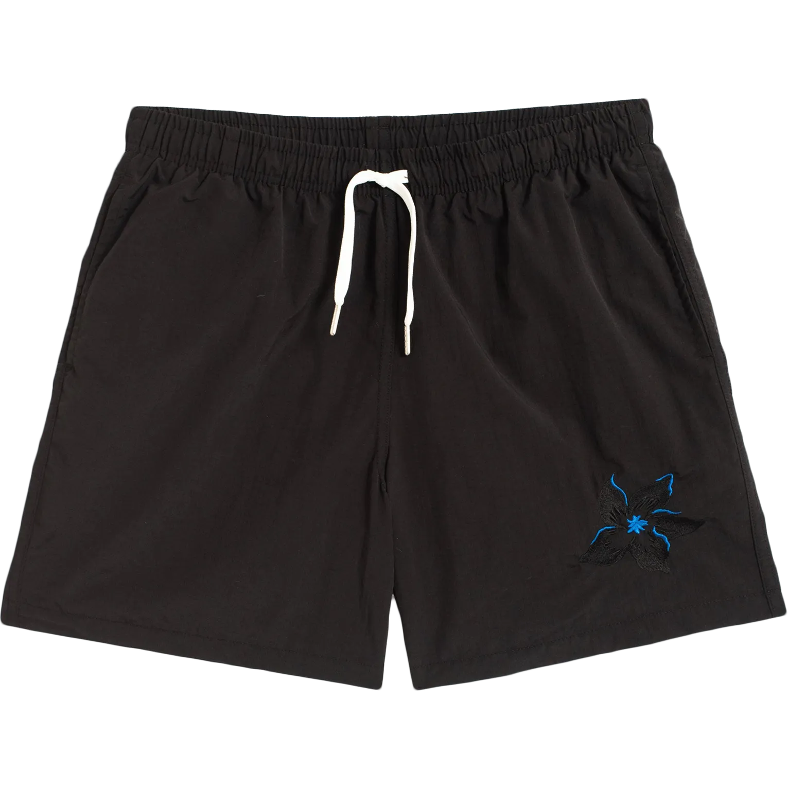 Embroidered Lily Swim Trunks - Black