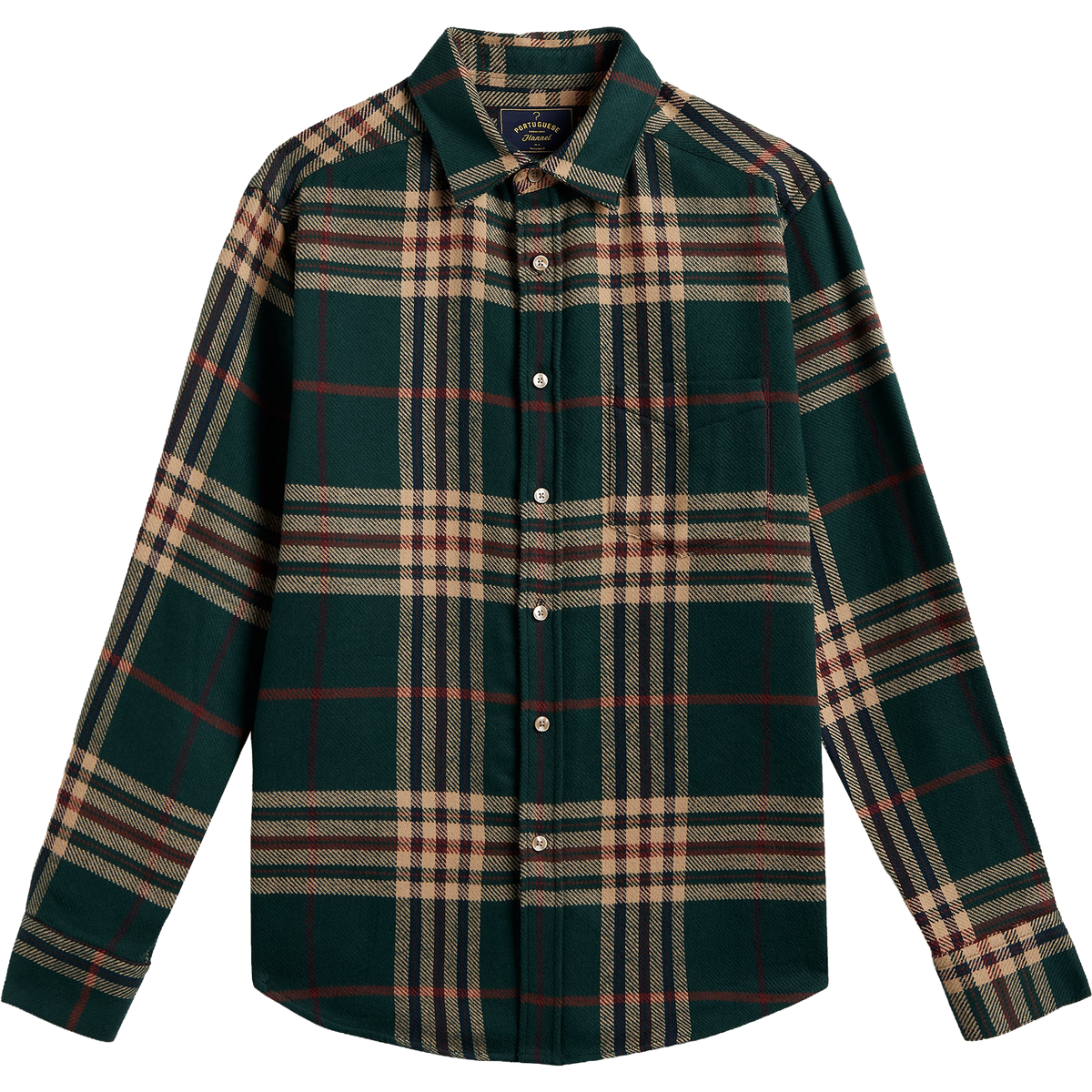 Cervo Flannel Shirt - Green / Cream Check