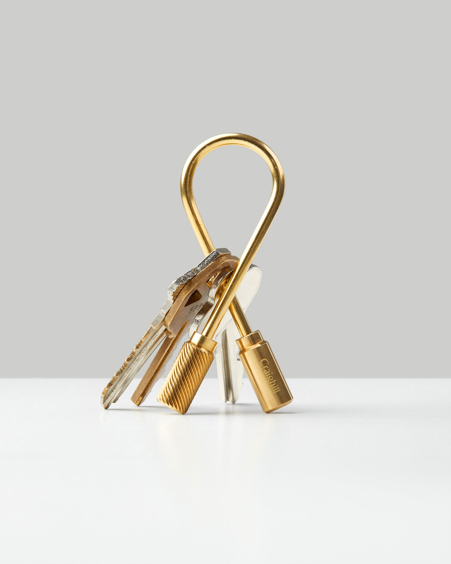 Closed Helix Keyring - Brass
