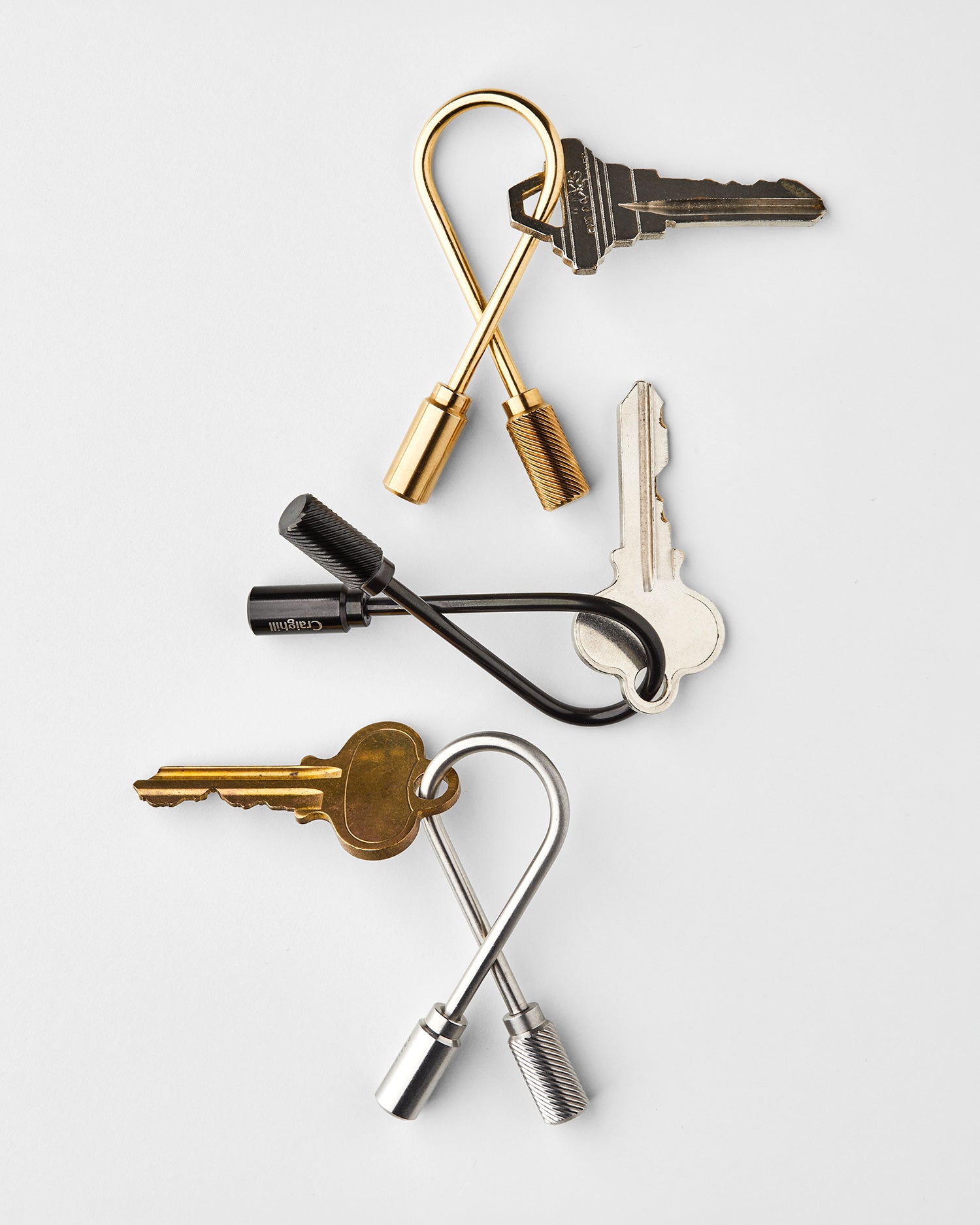 Closed Helix Keyring - Brass