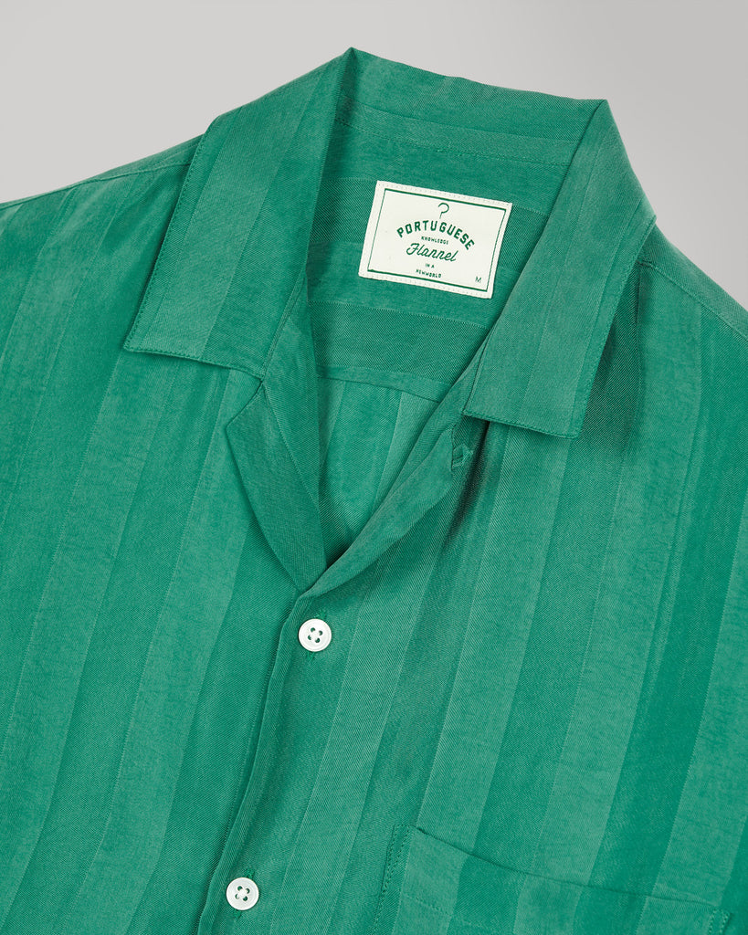 Cupro Camp Collar Shirt - Green