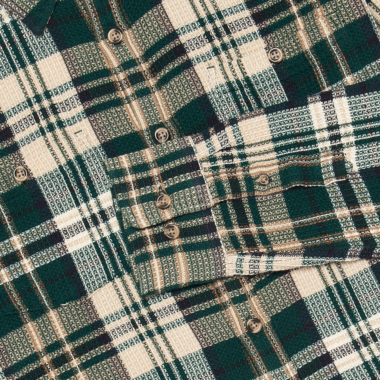 Glen Falls Waffle Madras - Green