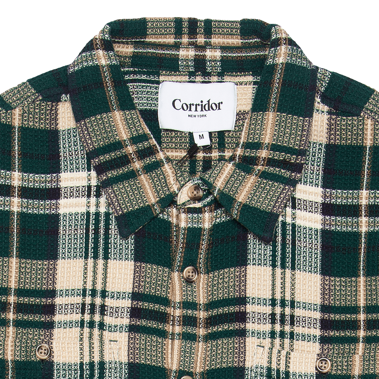 Glen Falls Waffle Madras - Green