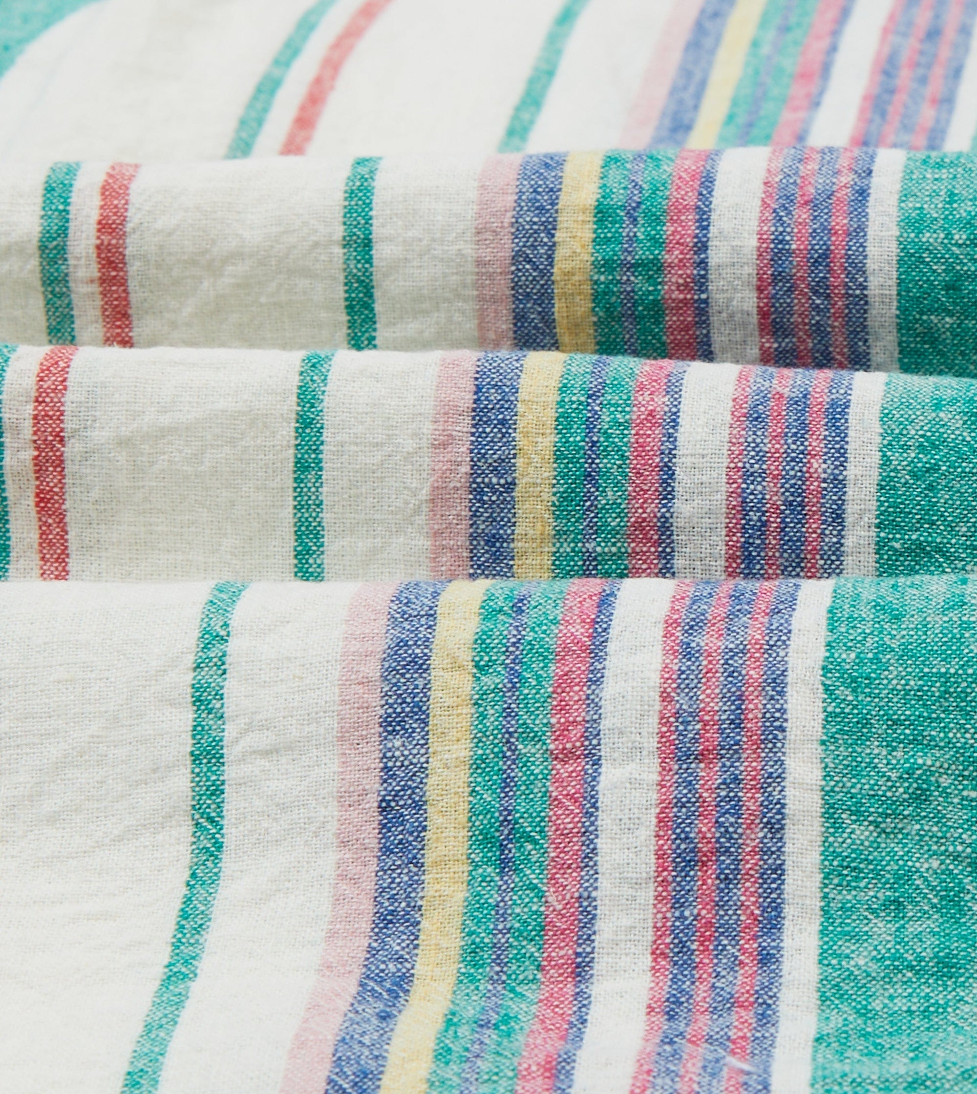 Long Point Linen Summer Shirt - Green / Purple / White