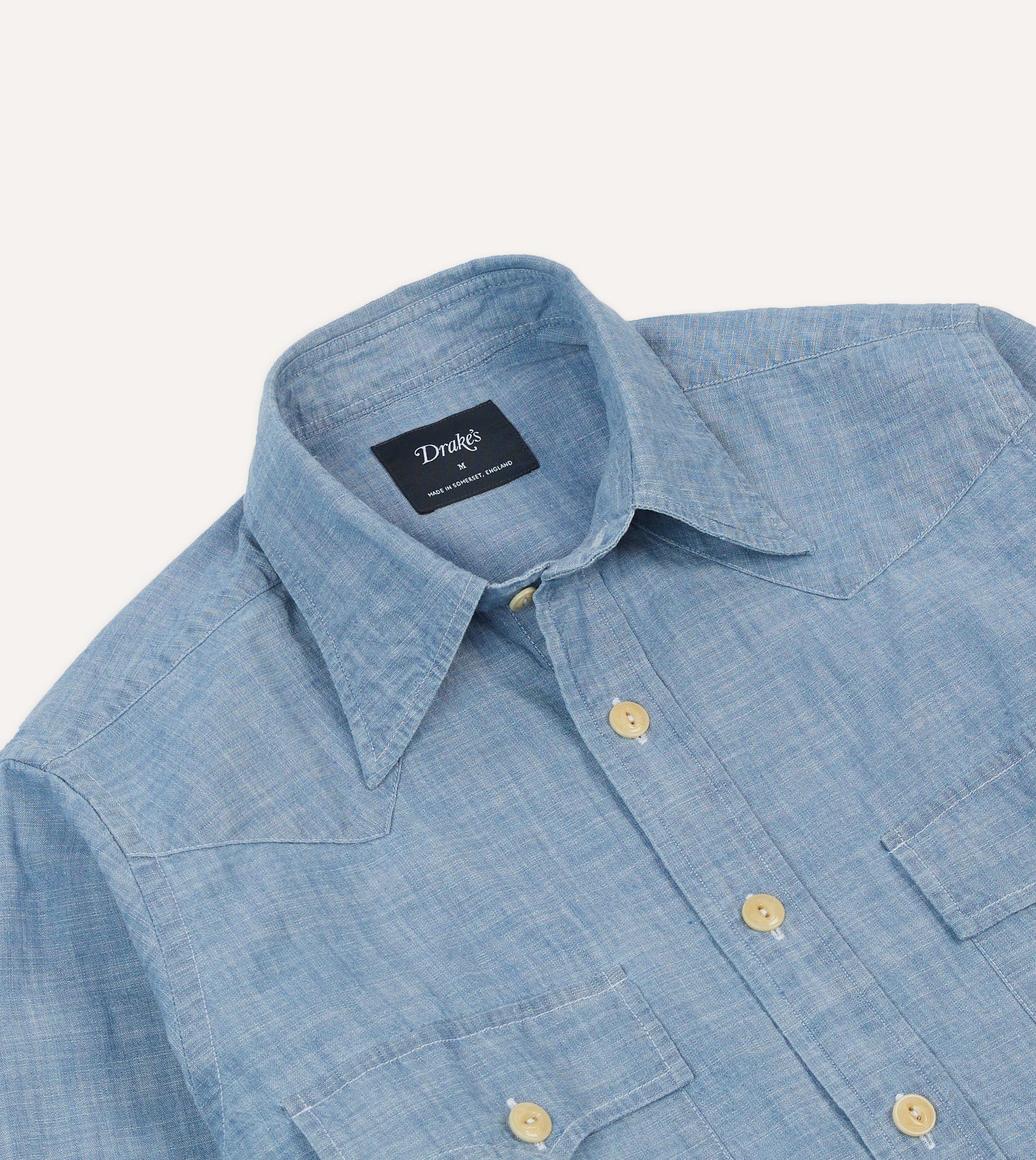 Chambray Western Shirt - Light Blue