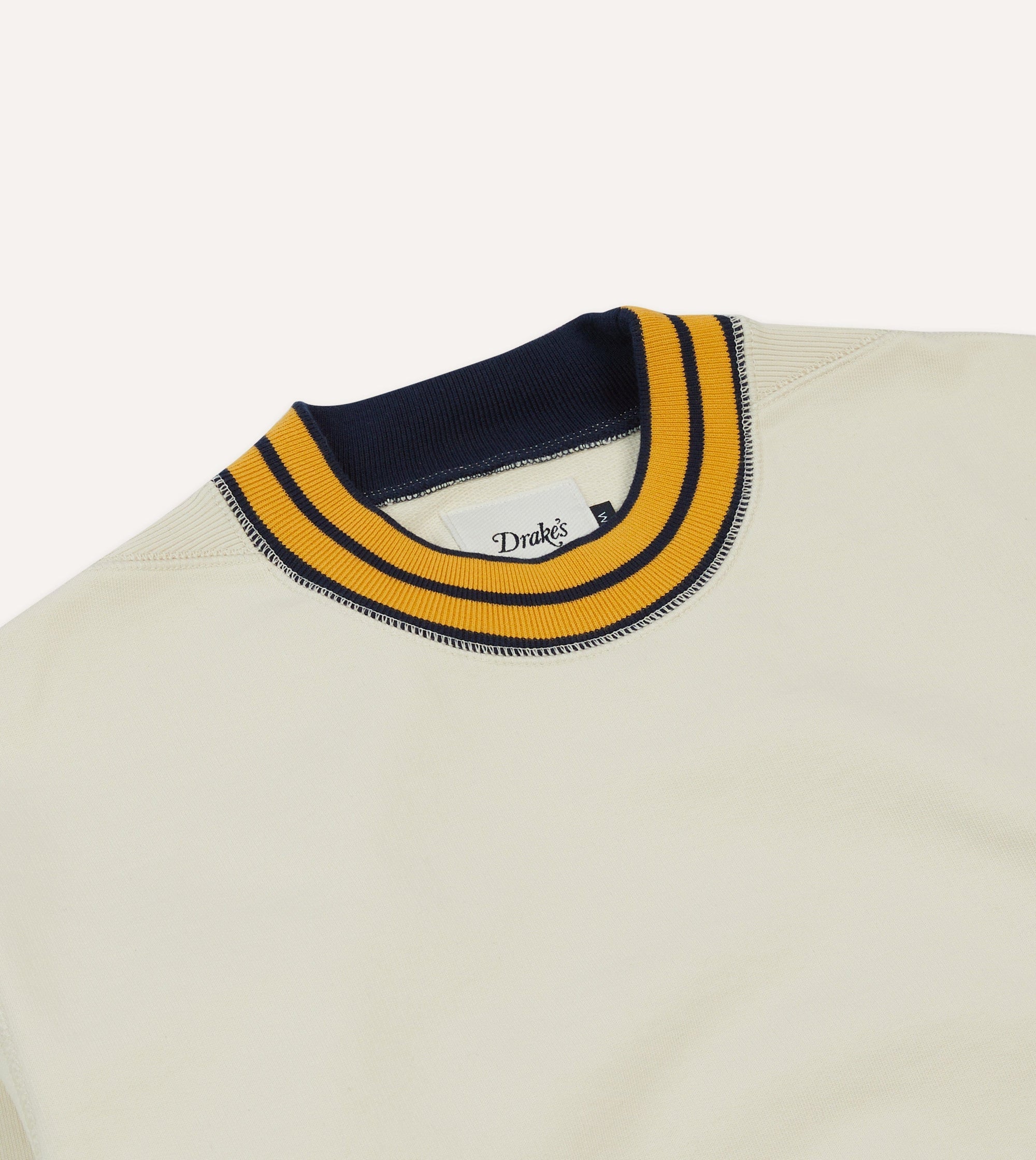 Striped Rib Sweatshirt - Ecru / Navy