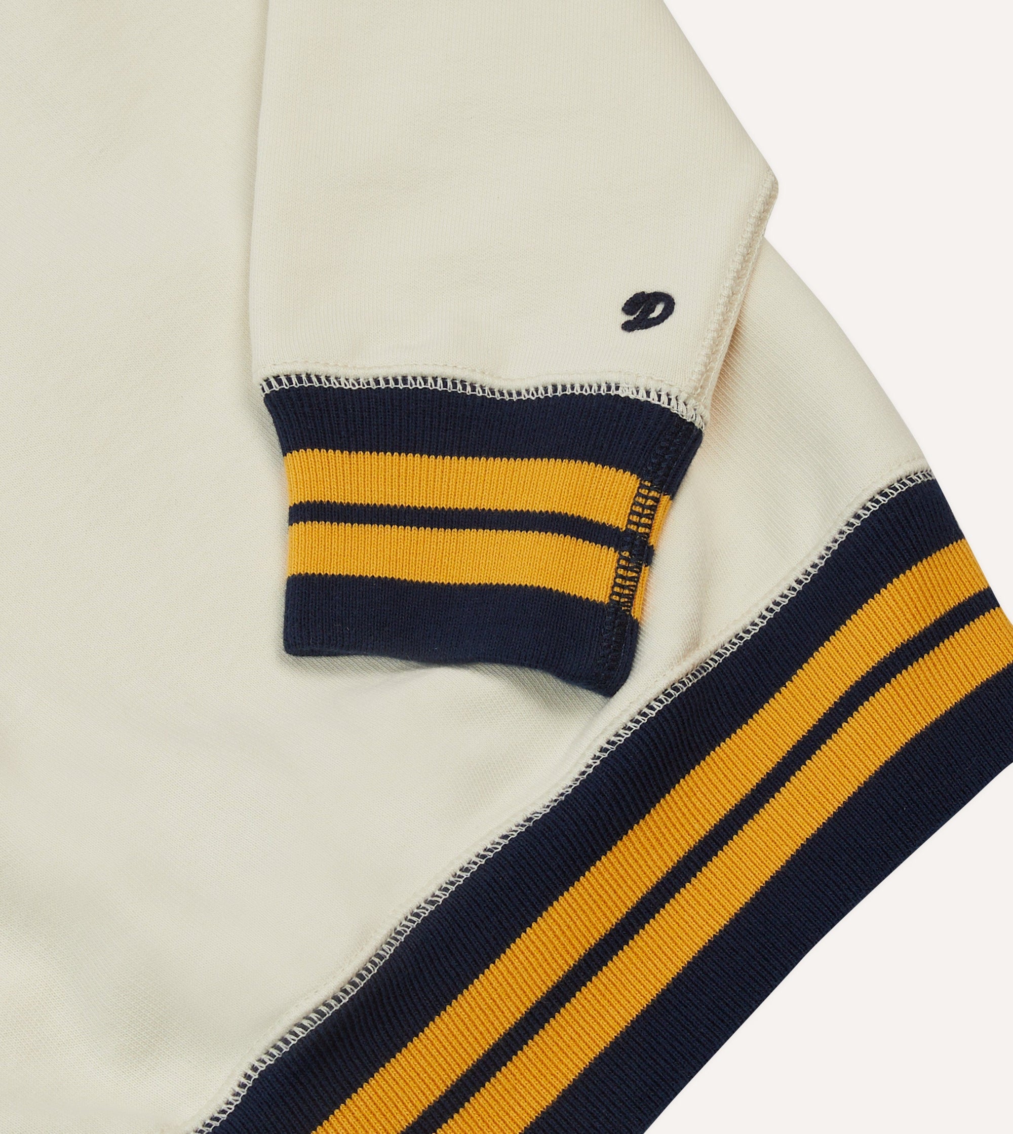 Striped Rib Sweatshirt - Ecru / Navy