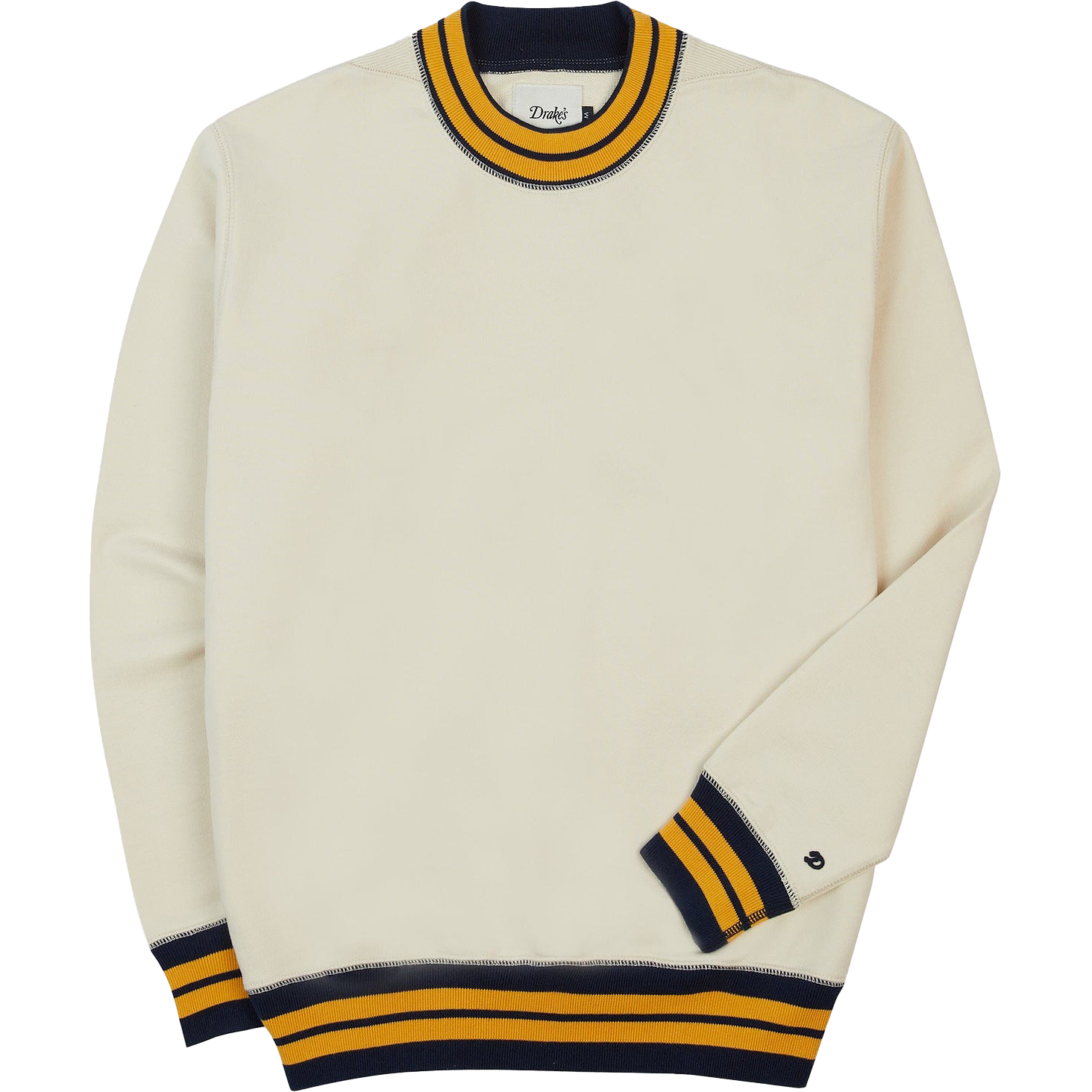Striped Rib Sweatshirt - Ecru / Navy
