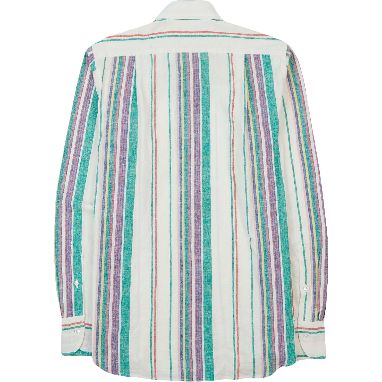 Long Point Linen Summer Shirt - Green / Purple / White