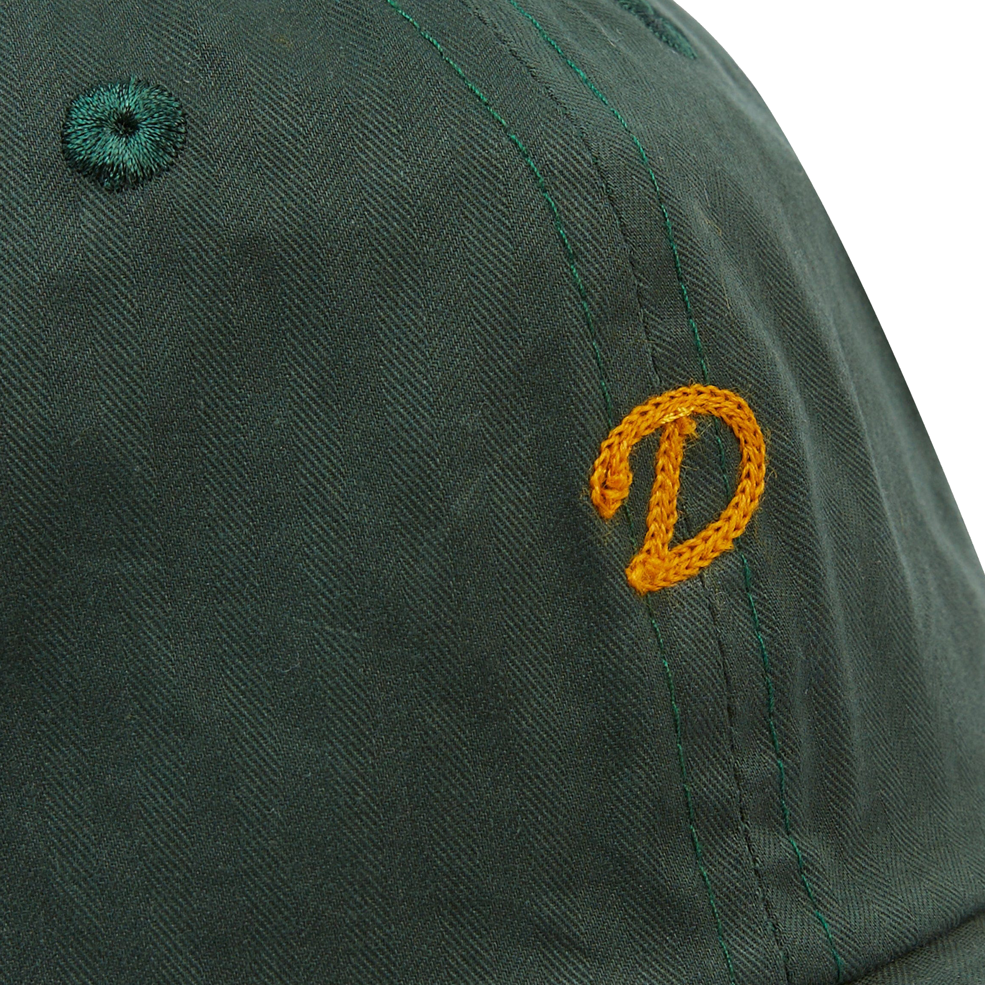 Waxed Herringbone Baseball Hat - Bottle Green