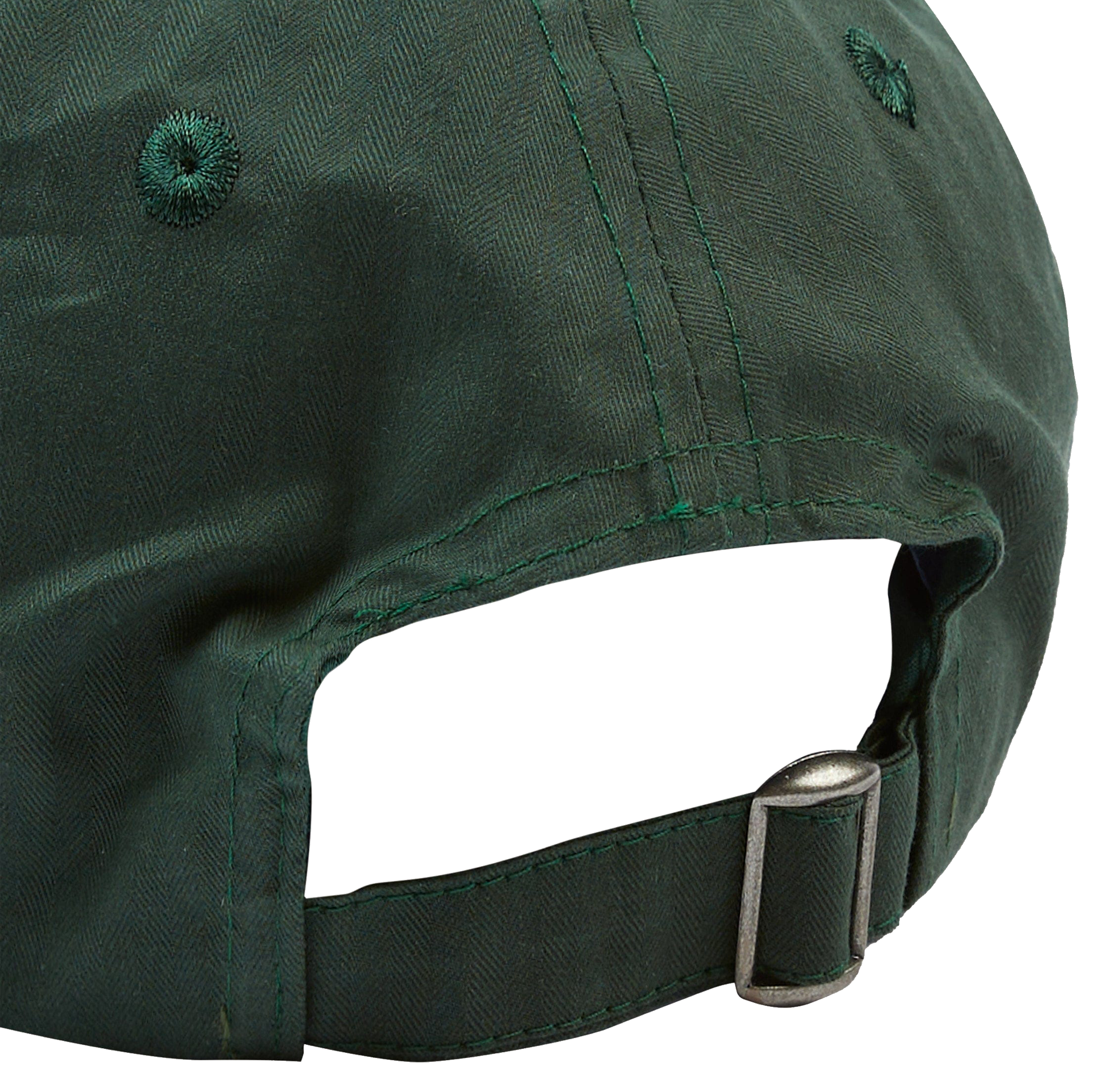 Waxed Herringbone Baseball Hat - Bottle Green