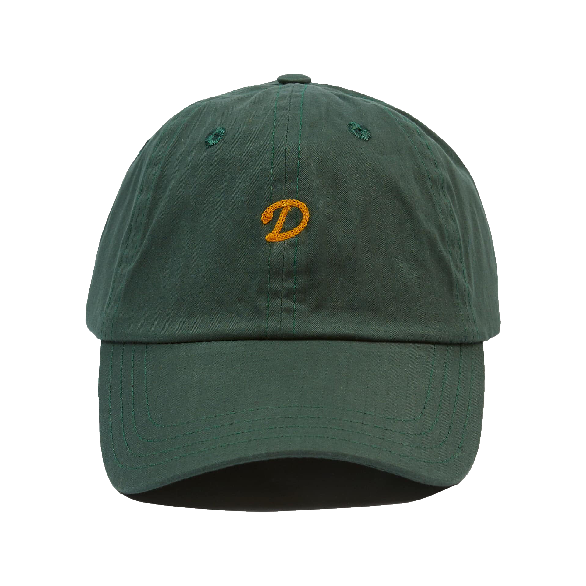 Waxed Herringbone Baseball Hat - Bottle Green