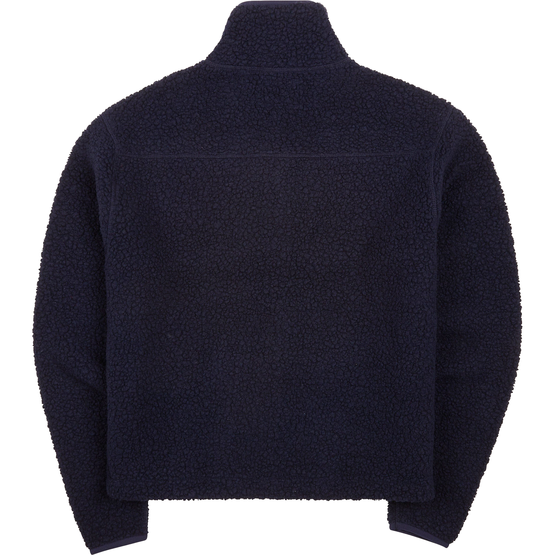 Boucle Wool Zip Fleece Jacket - Navy