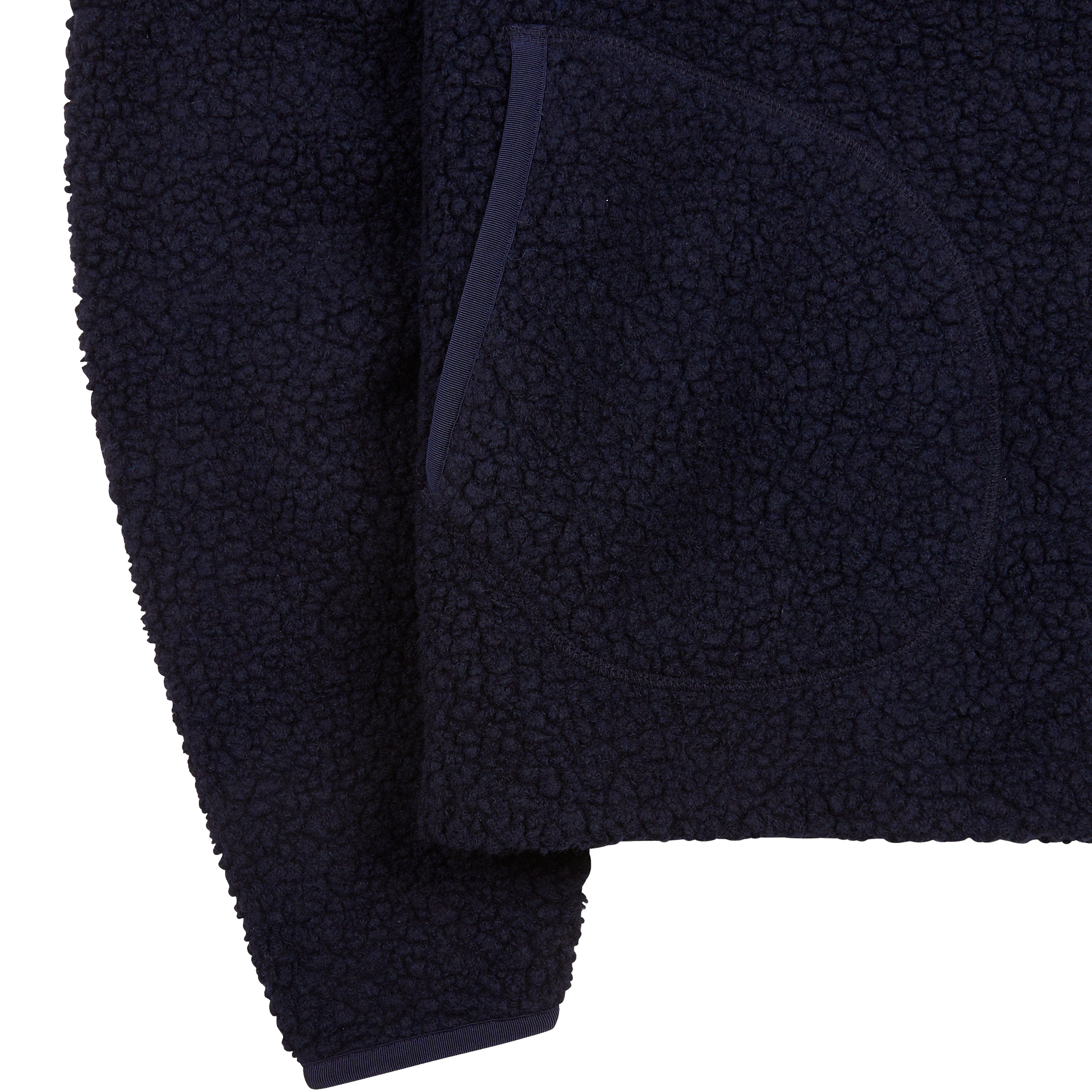 Boucle Wool Zip Fleece Jacket - Navy