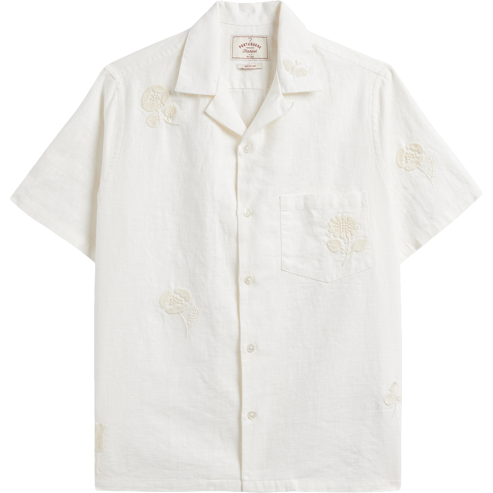 Embroidery Nature Ramie Shirt - Ecru