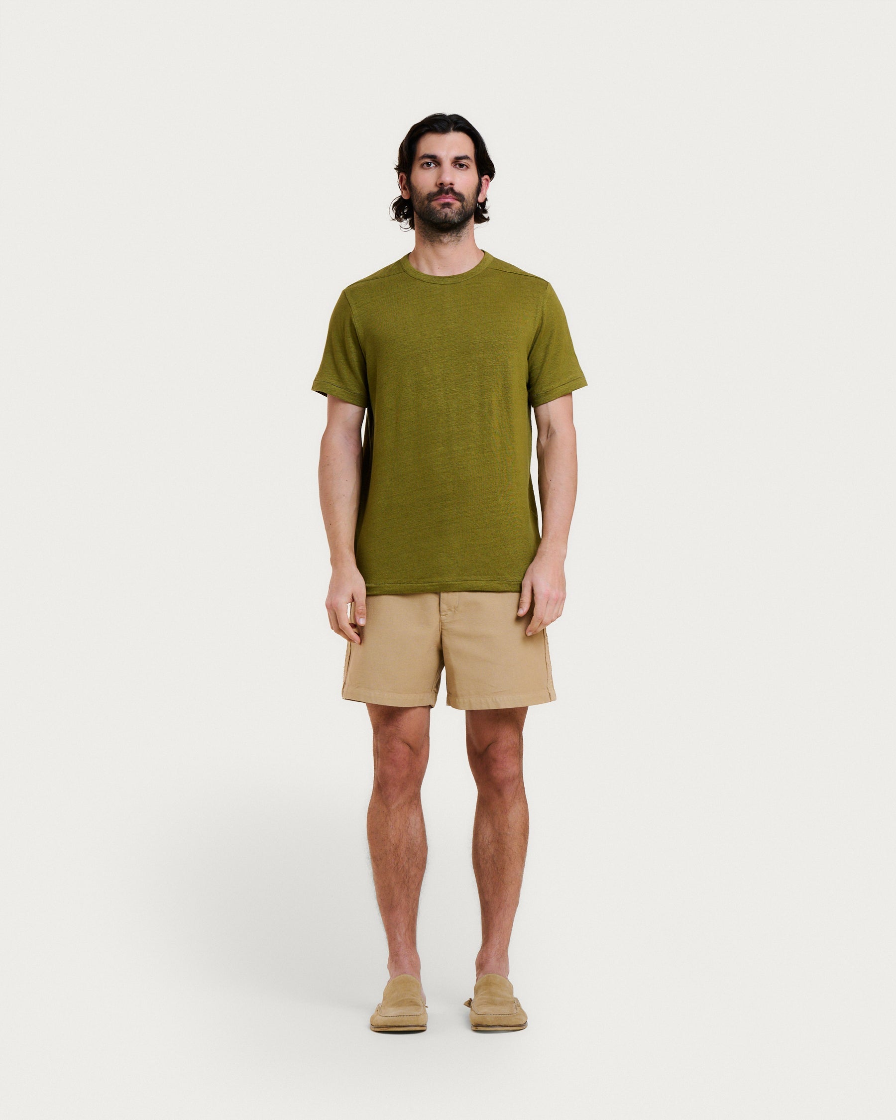 Eole Linen Tee - Army Khaki