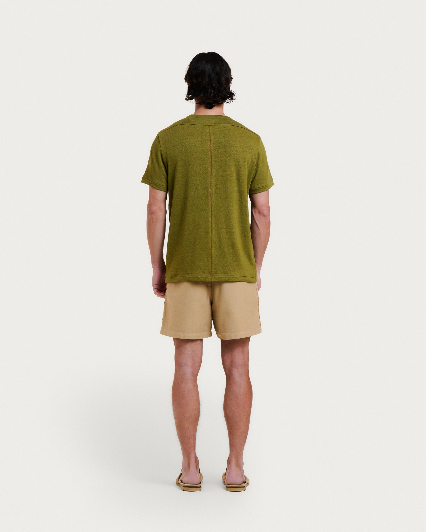Eole Linen Tee - Army Khaki