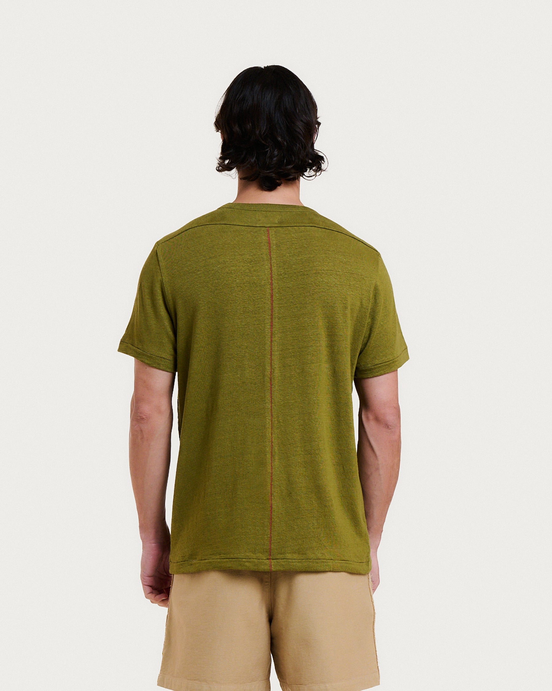Eole Linen Tee - Army Khaki