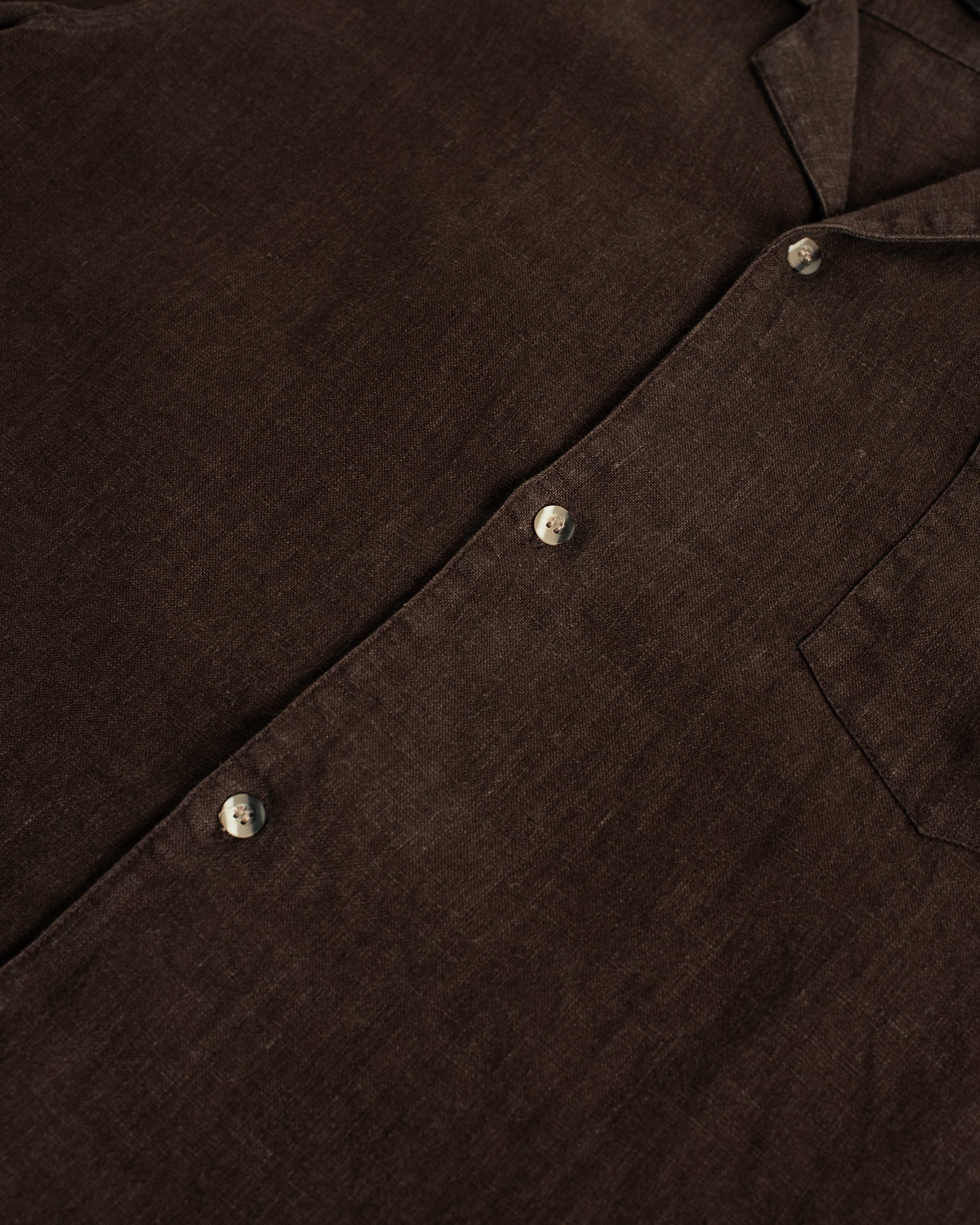Linen Camp Shirt - Espresso