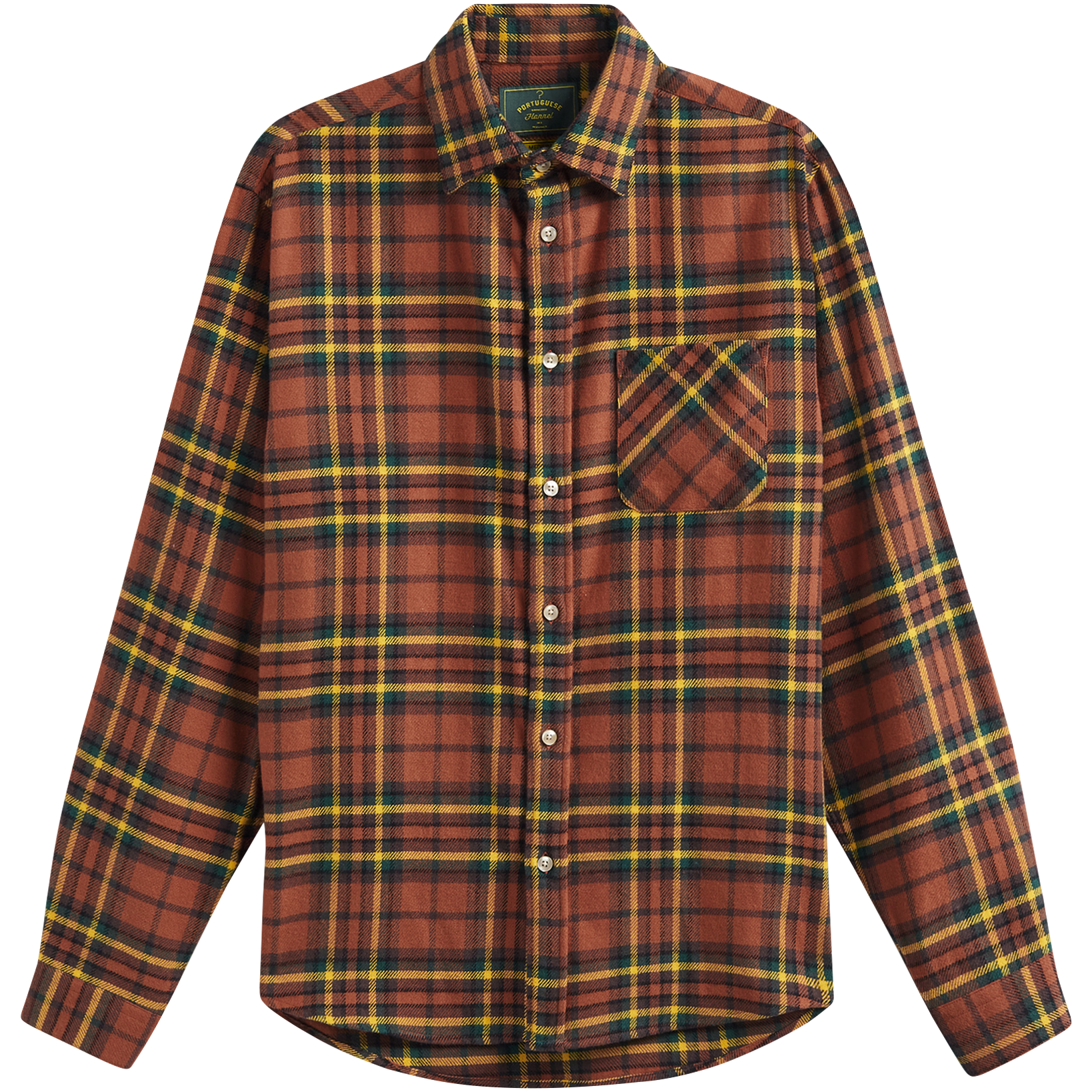 Farol Flannel - Orange / Green Check