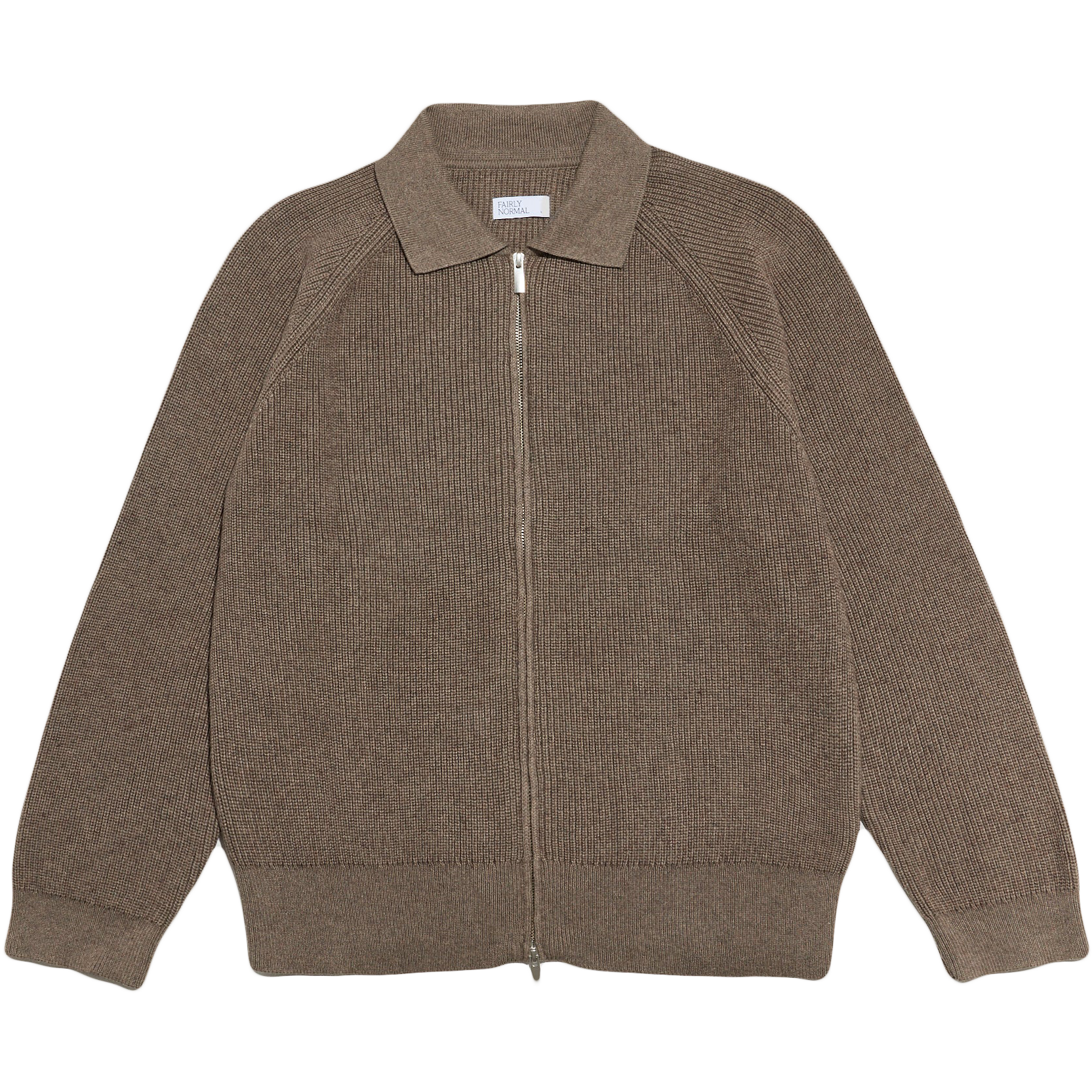 Knit Zip Up - Brown