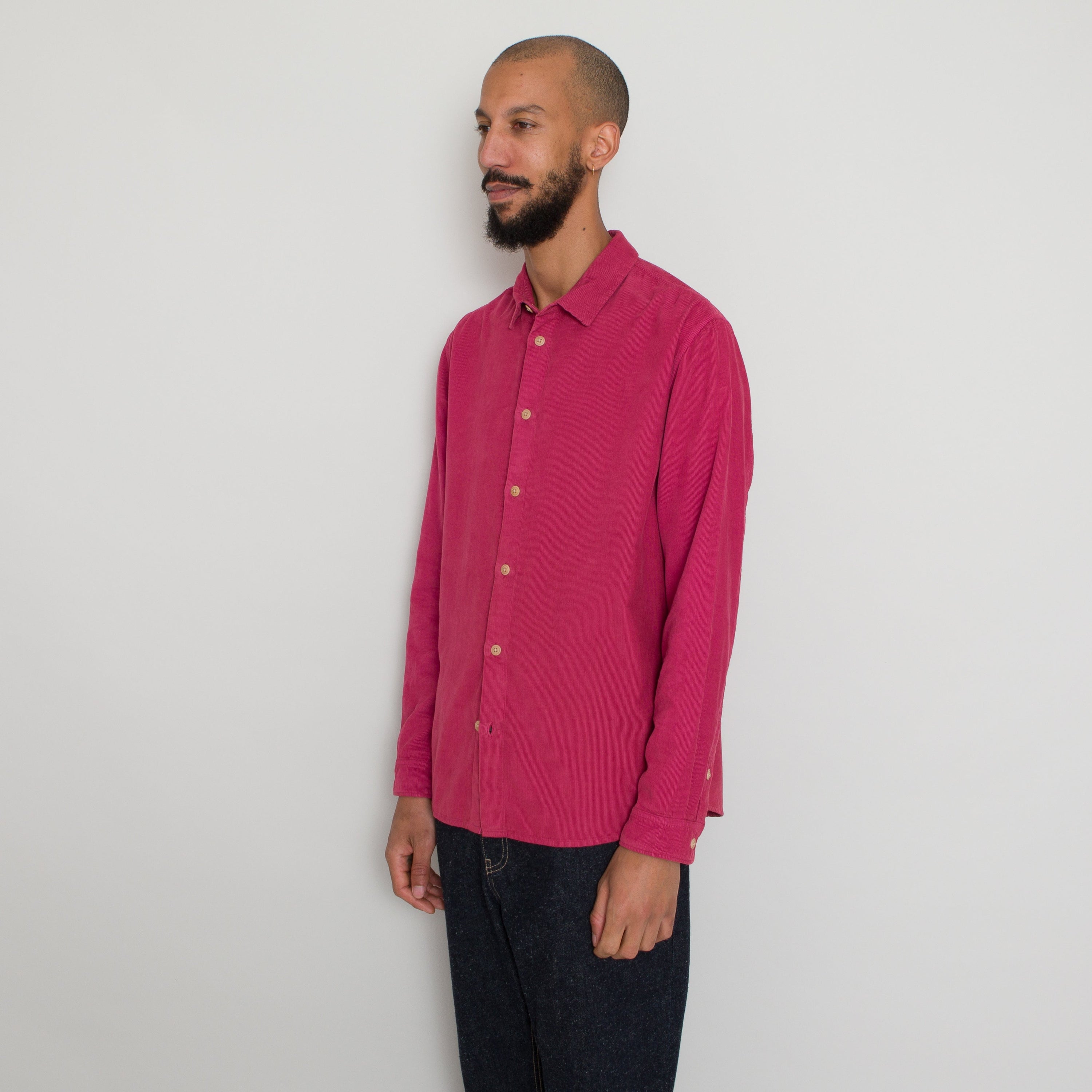 Relaxed Babycord Shirt - Pomegranate