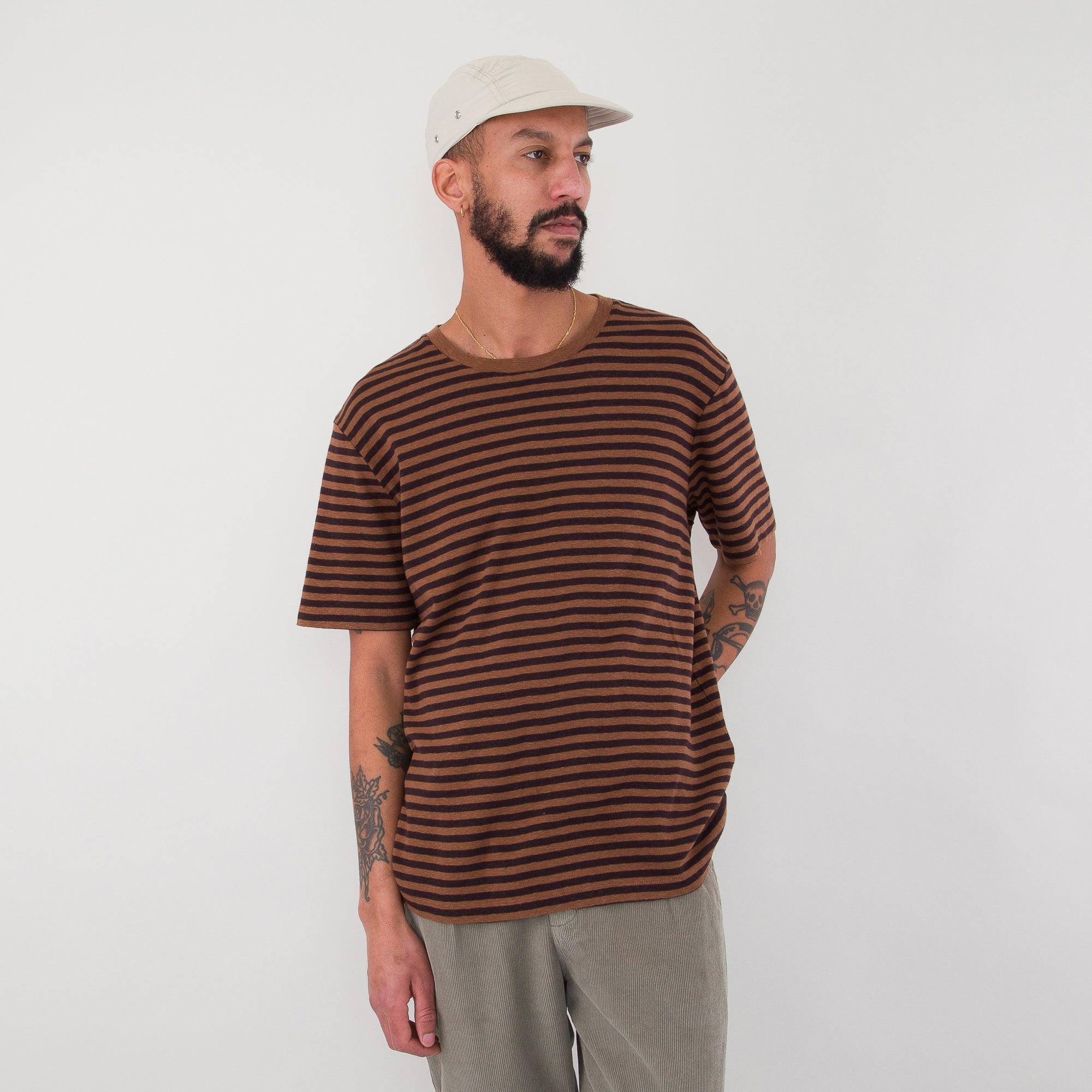 Classic Stripe Tee - Brown / Fig